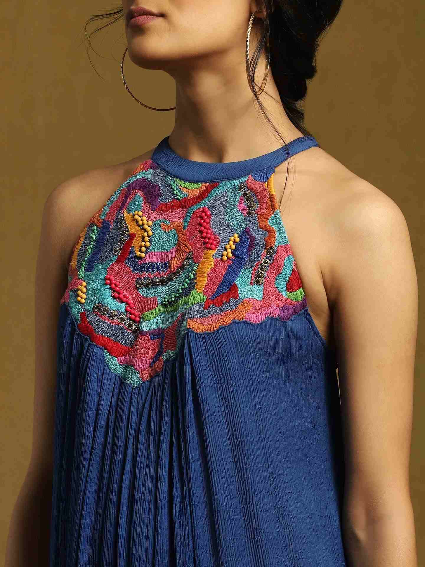 Blue Streak Solid Shift Dress