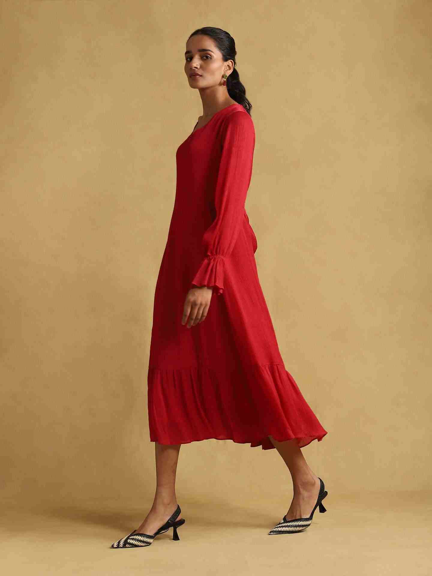 Pink Solids Midi Dress