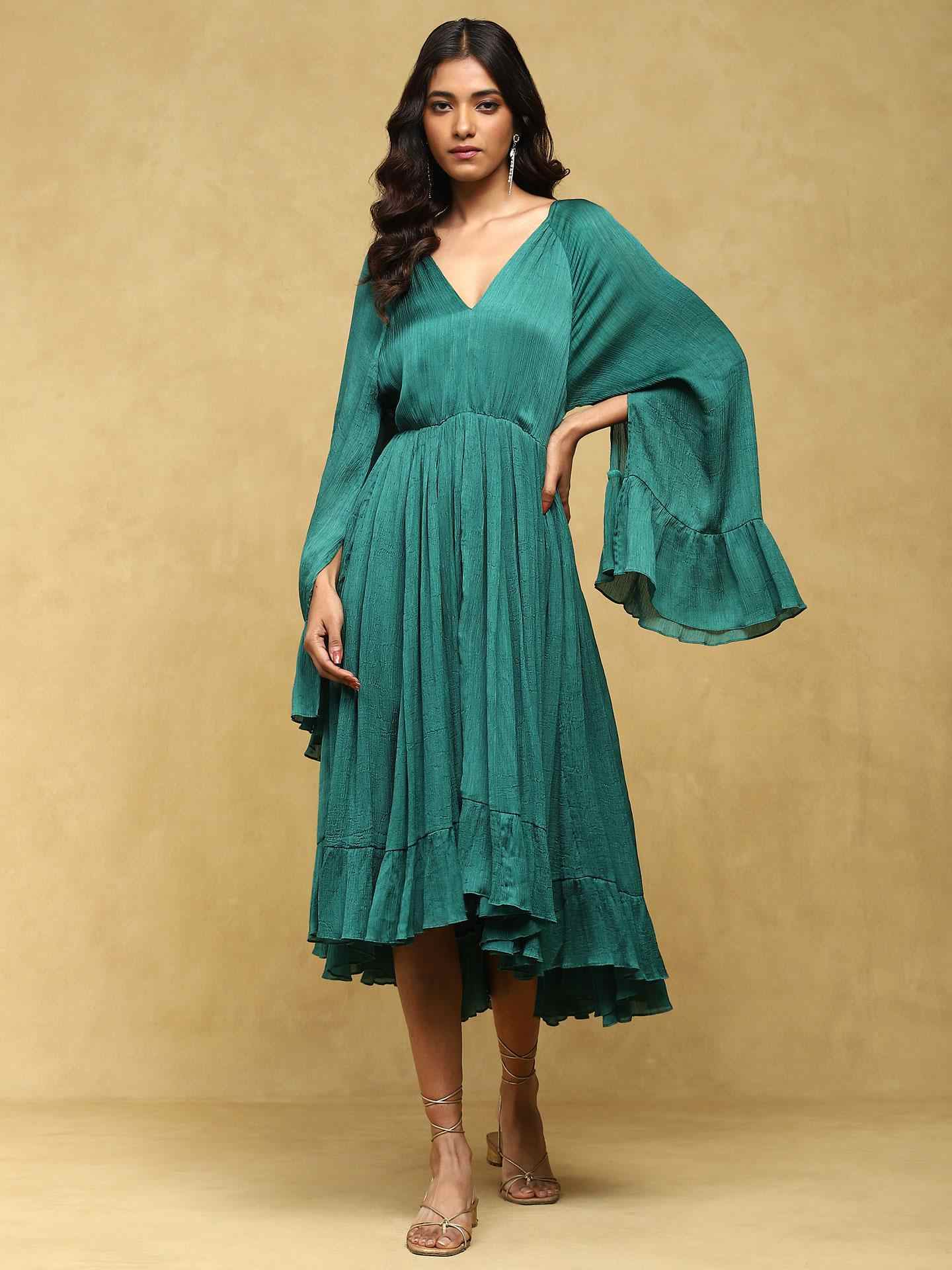 Green Zubaida Midi Dress