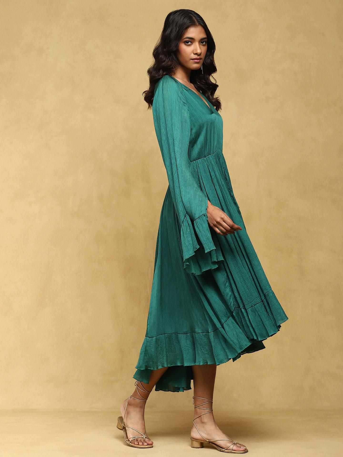Green Zubaida Midi Dress