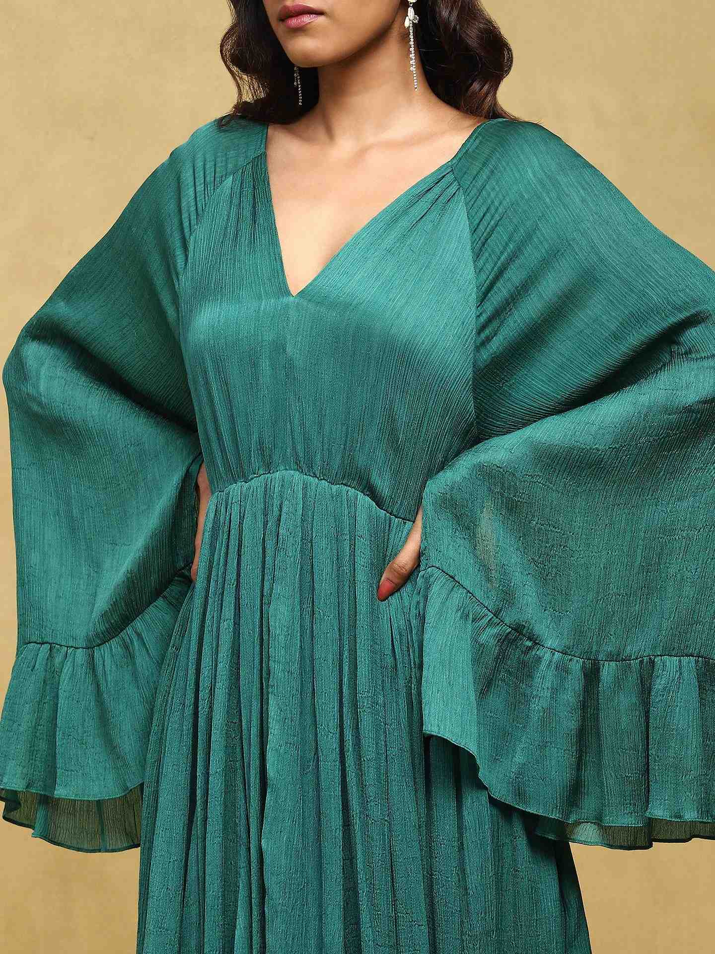 Green Zubaida Midi Dress