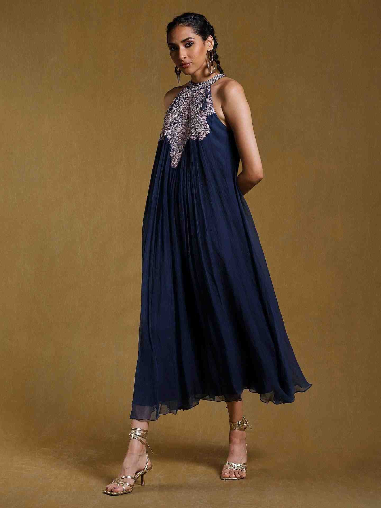 Blue Dori Paisley Dress