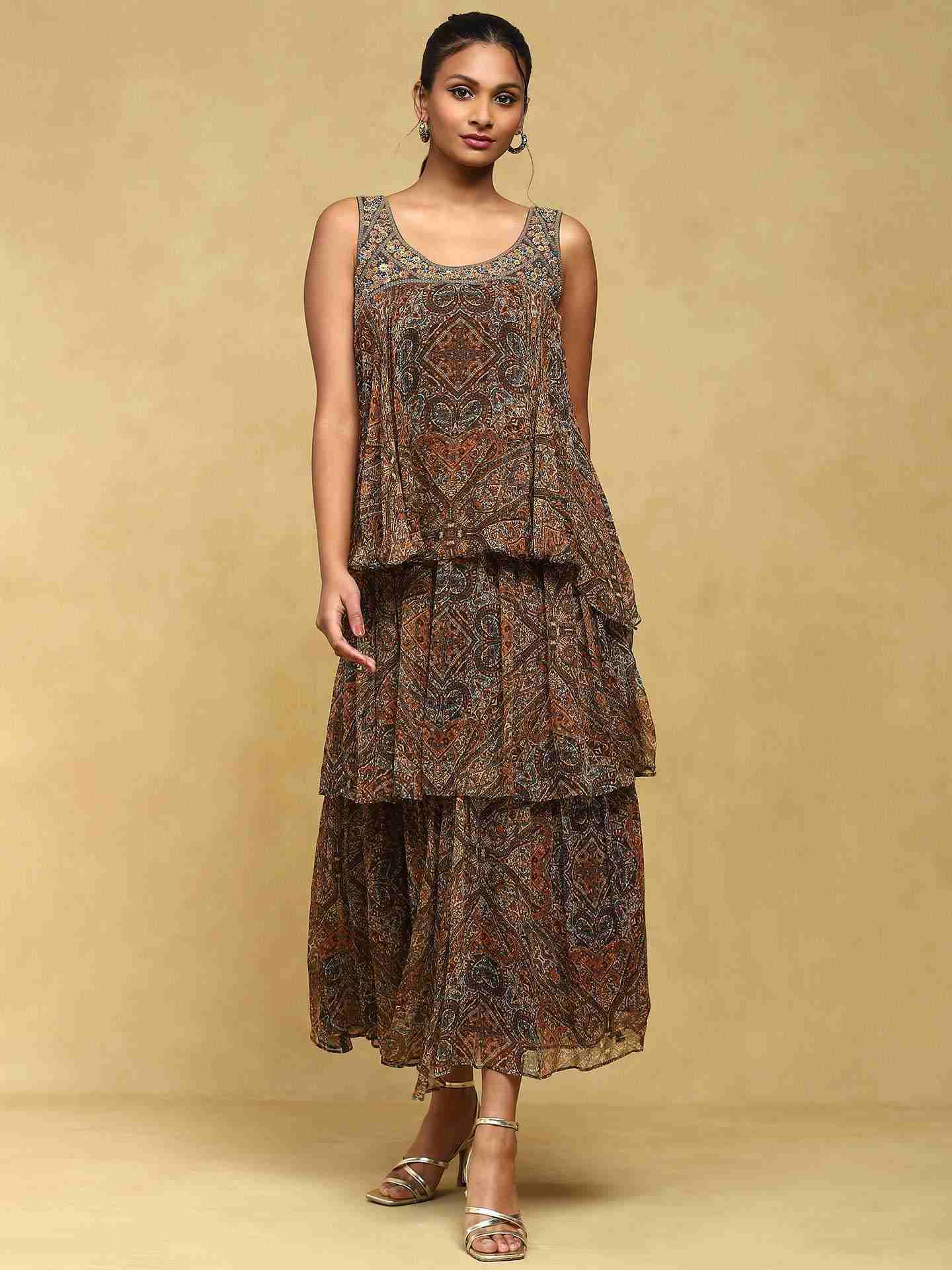 Brown Avanti Long Dress