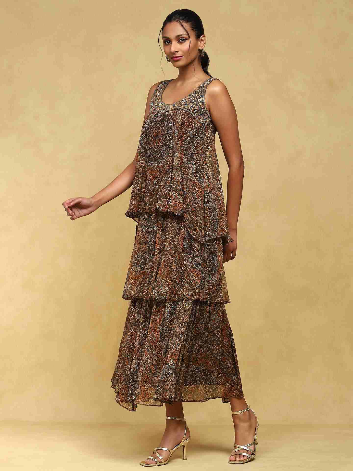 Brown Avanti Long Dress
