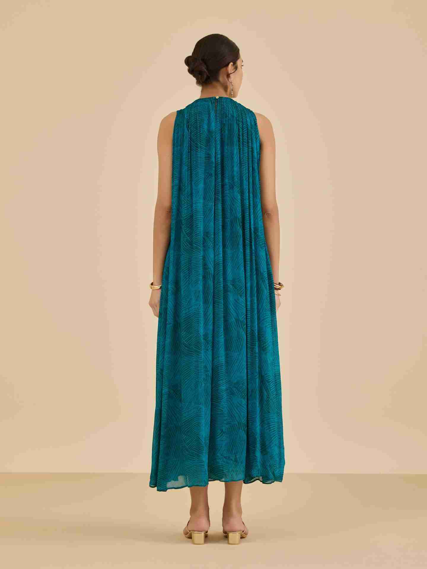 Teal Naira Long Dress