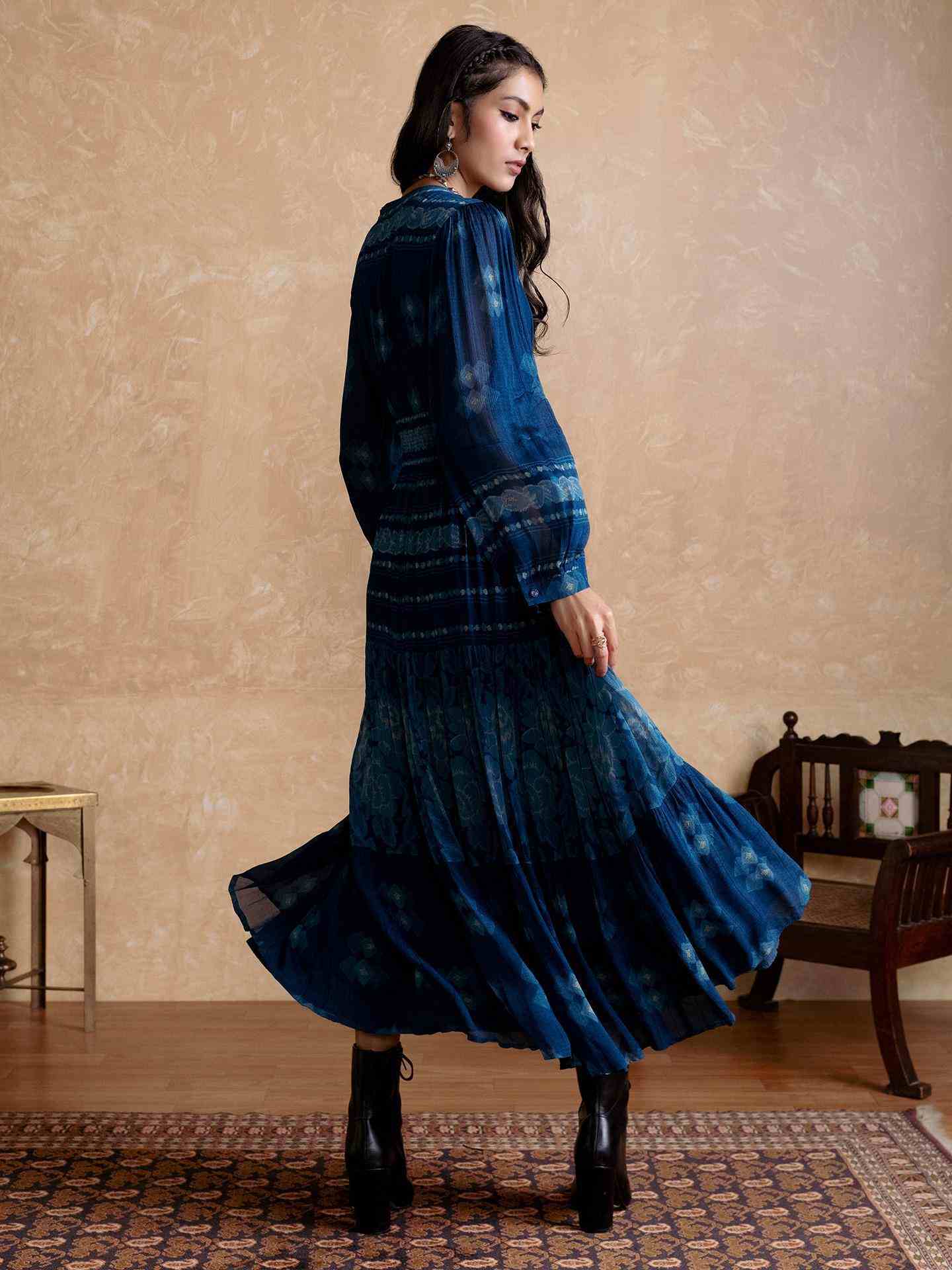 Blue Florencia Long Dress