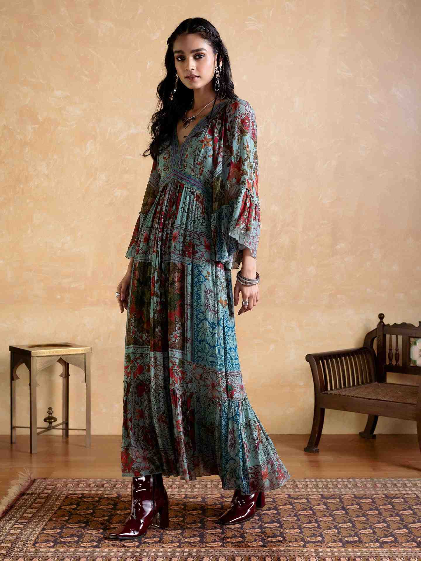 Teal Pierra Long Dress
