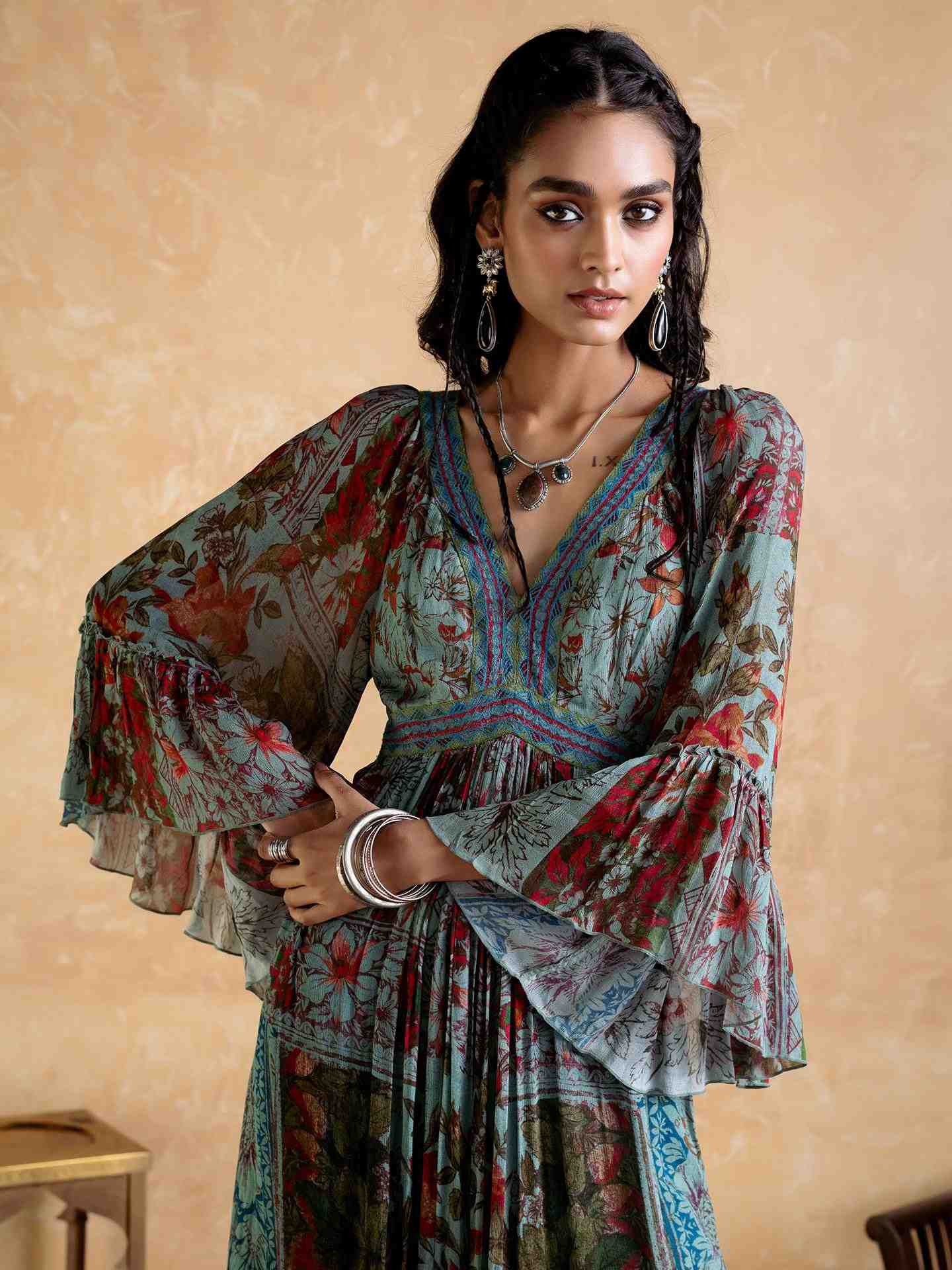 Teal Pierra Long Dress