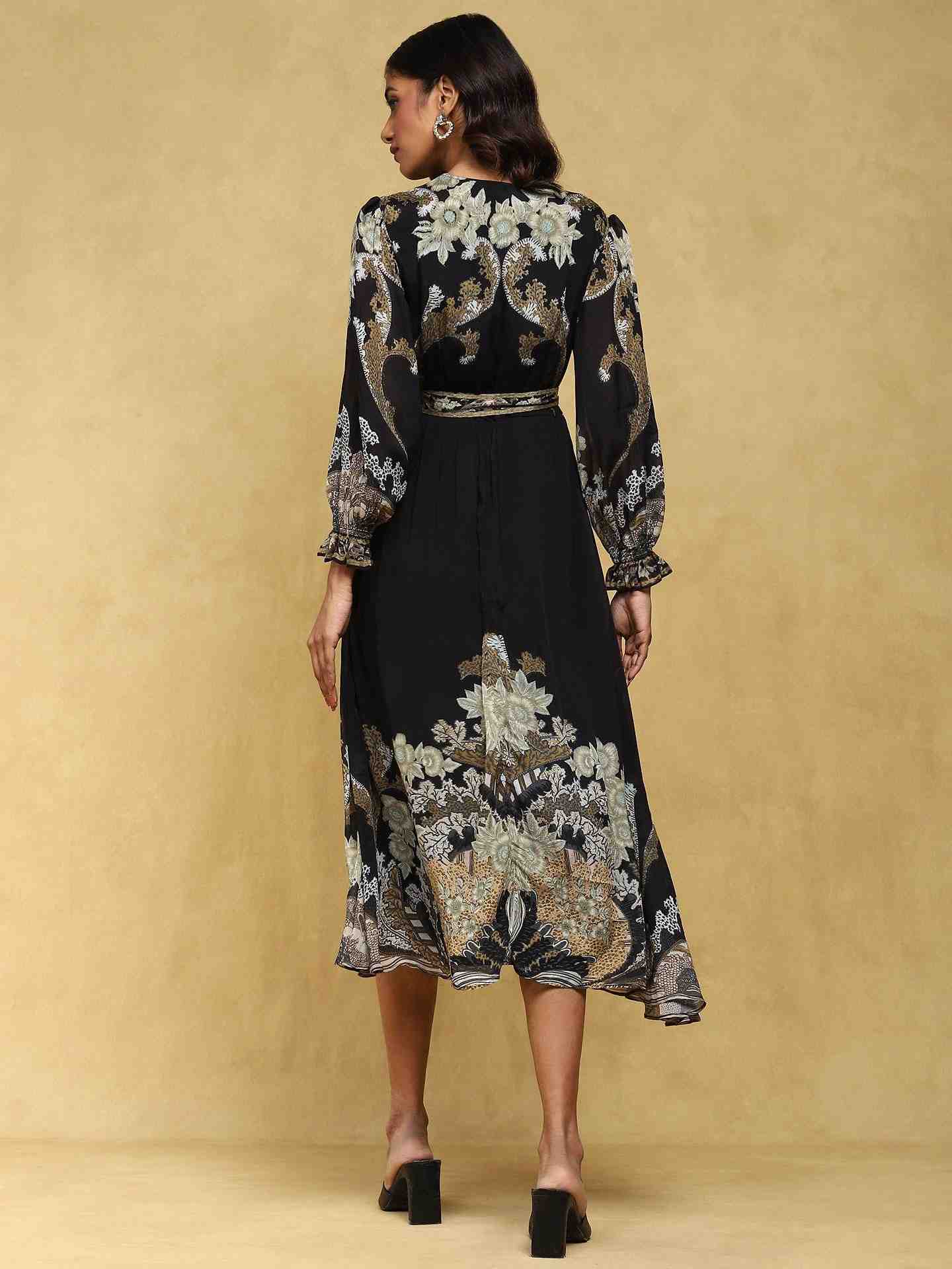 Black Dahlia A-Line Dress