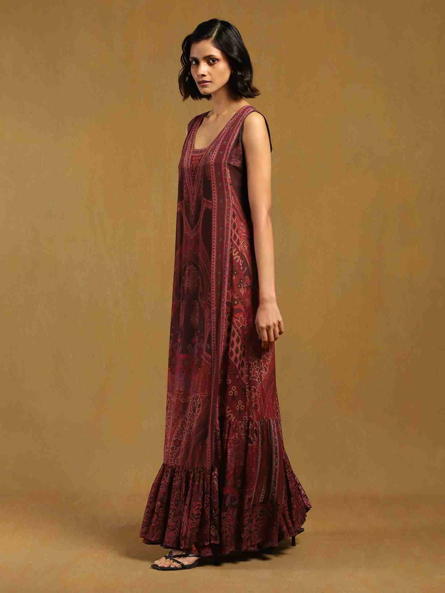 Red Pitchpatch A-Line Dress