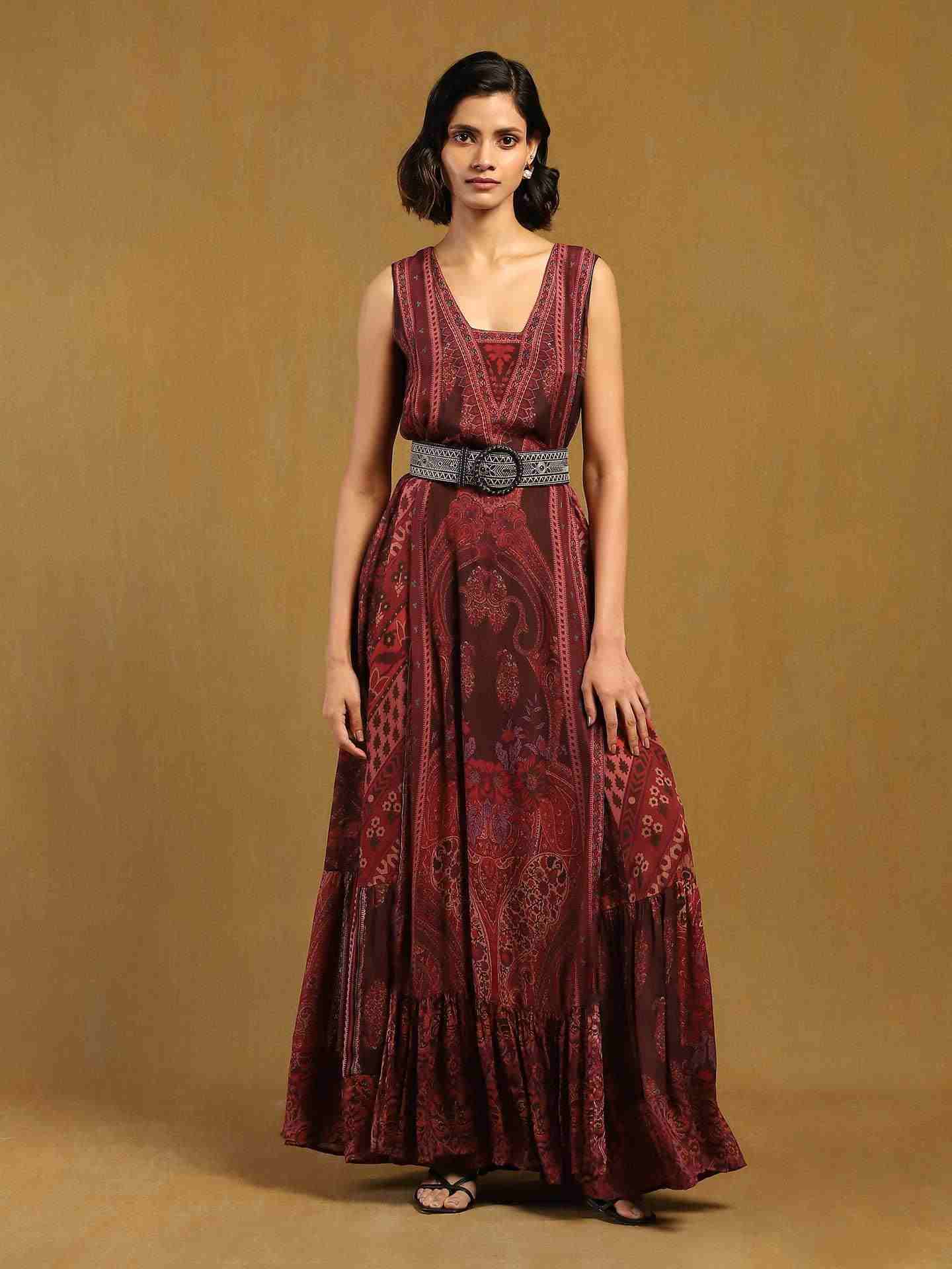 Red Pitchpatch A-Line Dress