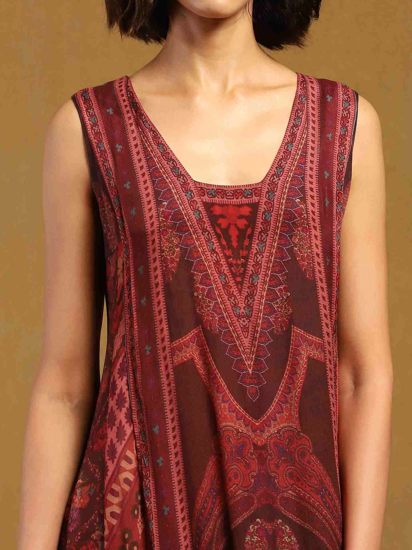 Red Pitchpatch A-Line Dress