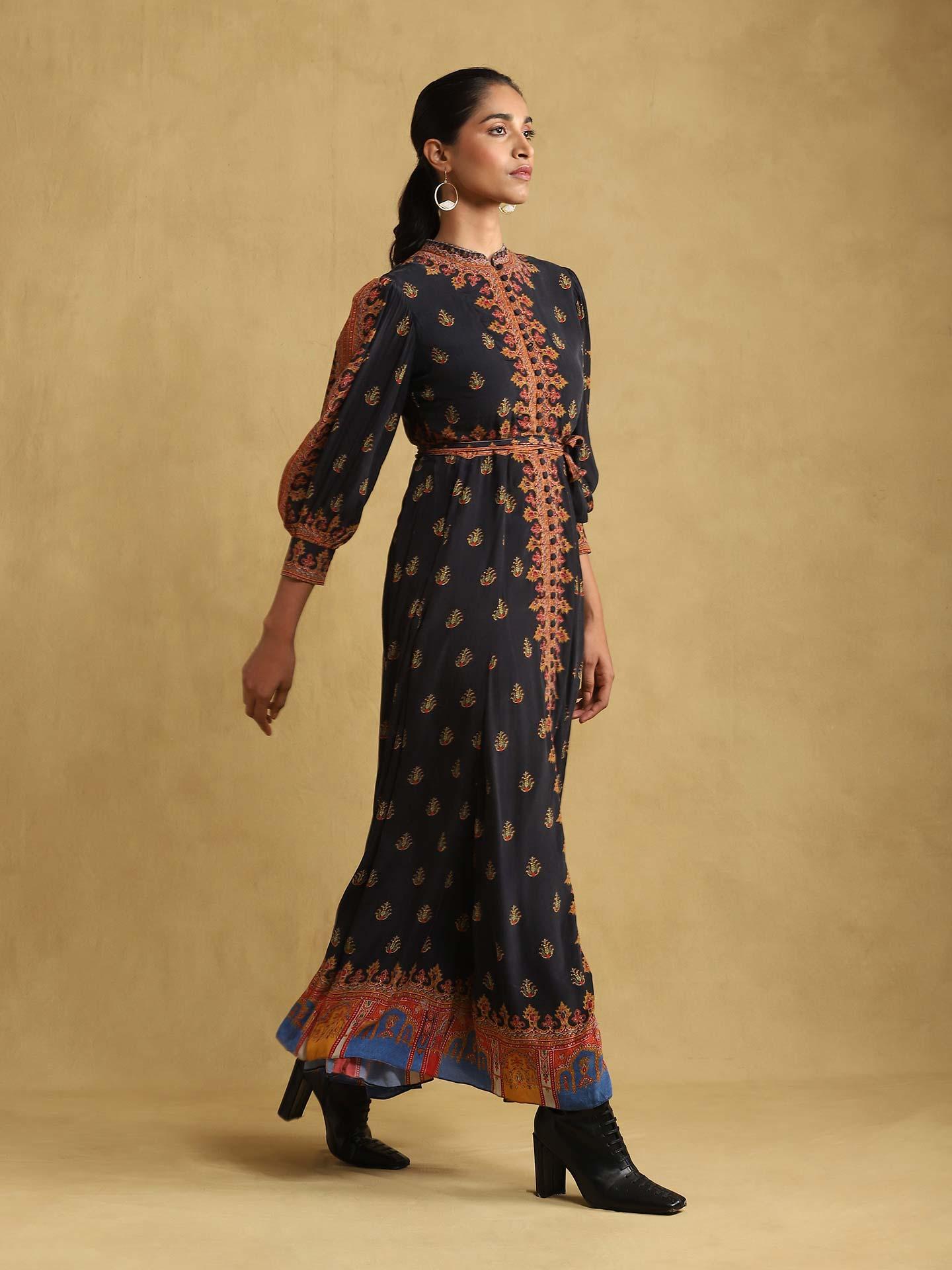 Black Jaitun Crepe Shift Dress