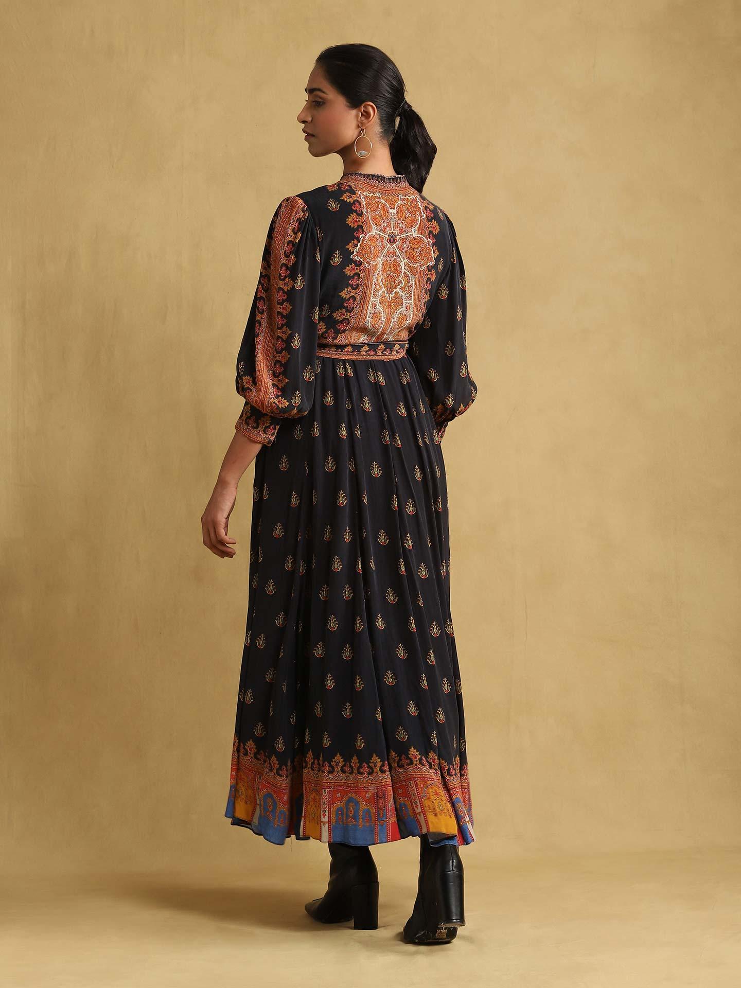 Black Jaitun Crepe Shift Dress