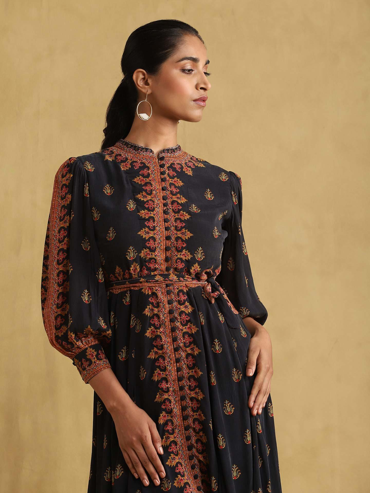 Black Jaitun Crepe Shift Dress