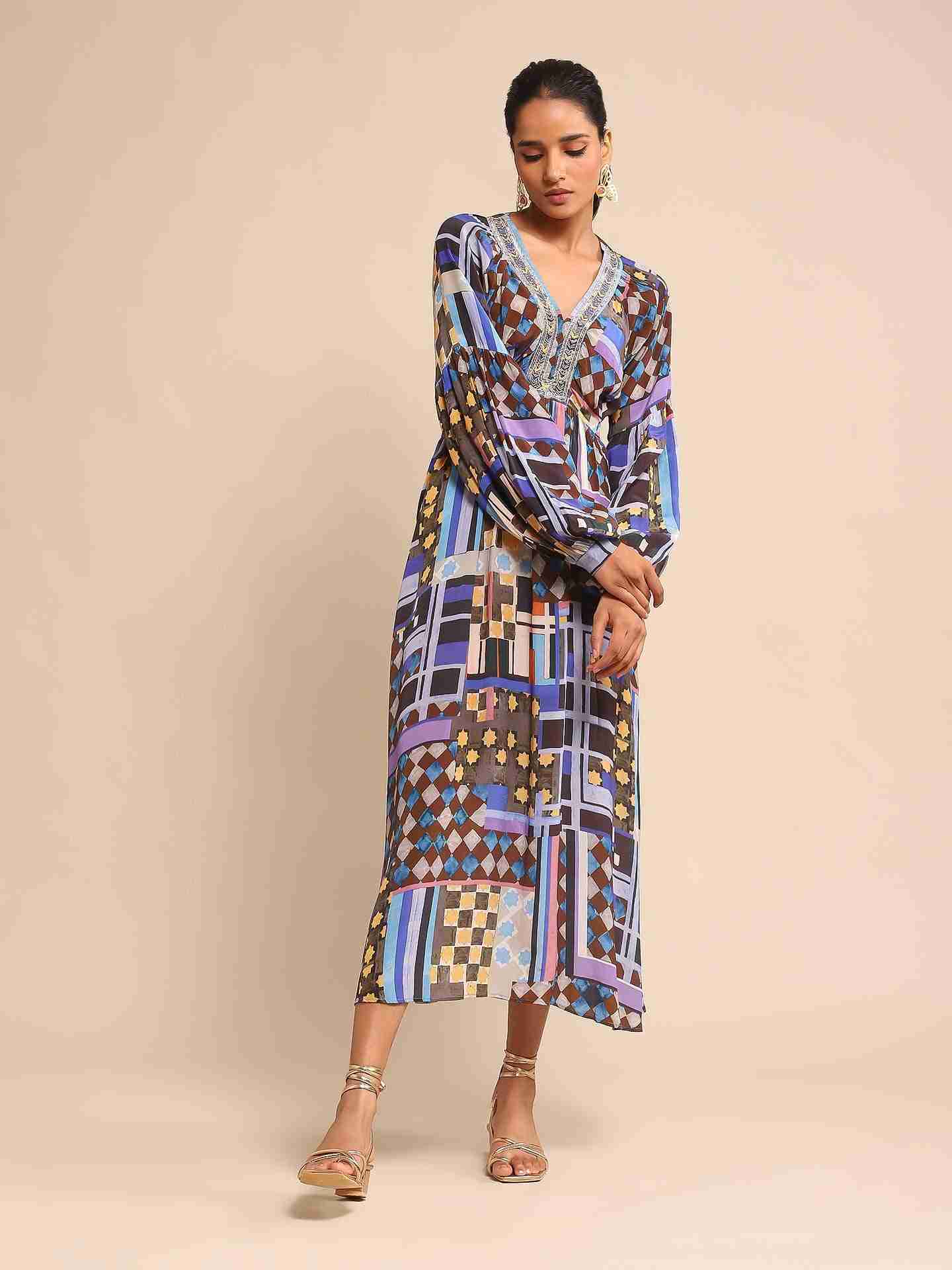 Blue Zelig Crepe Dress