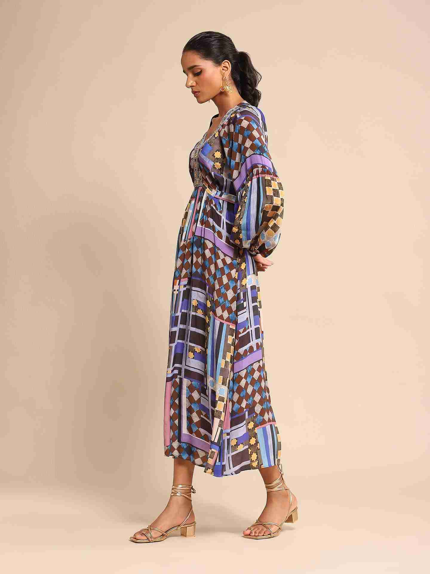 Blue Zelig Crepe Dress