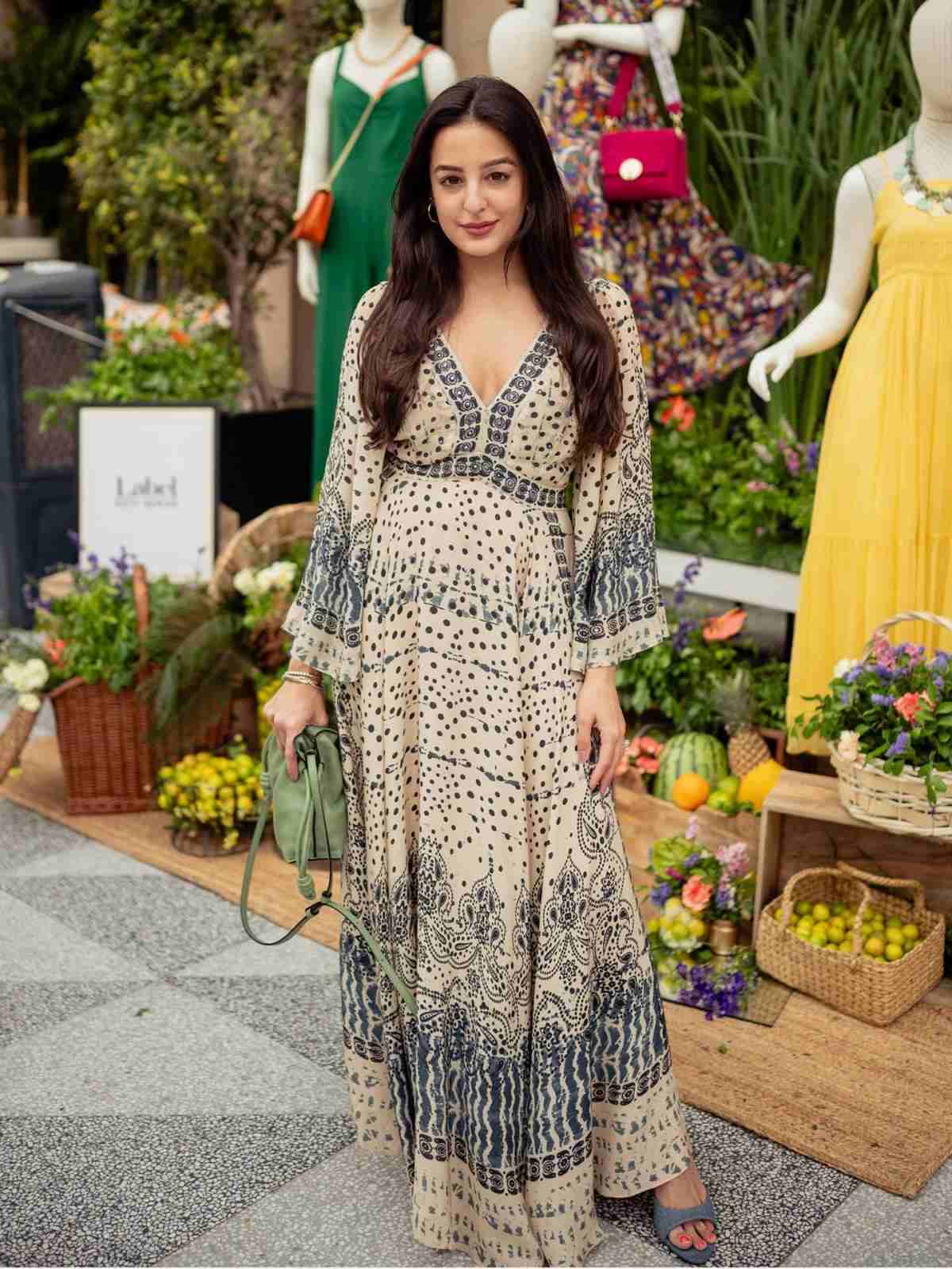 Beige Devesh Crepe Dress