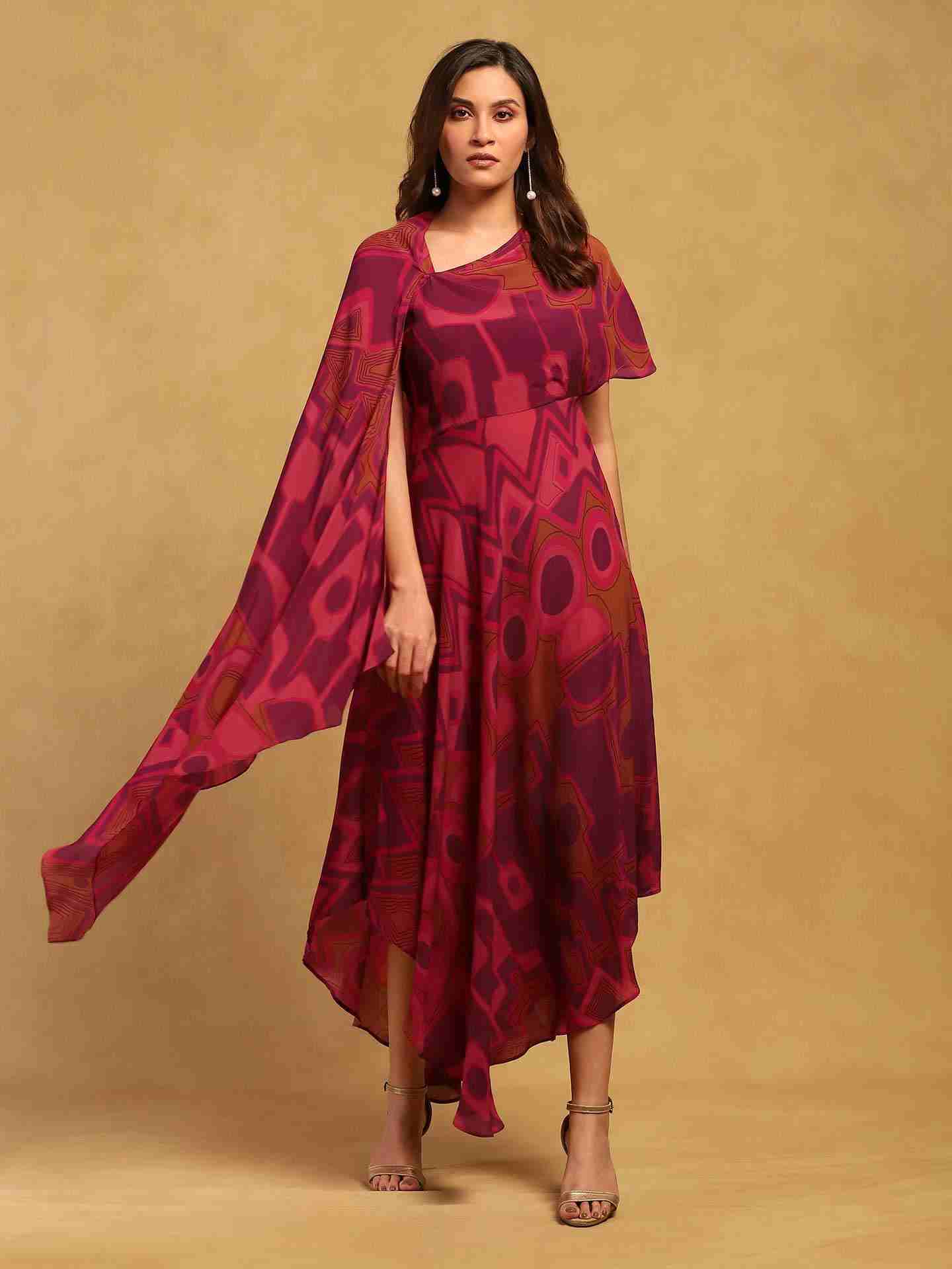 Pink Meraki Long Dress