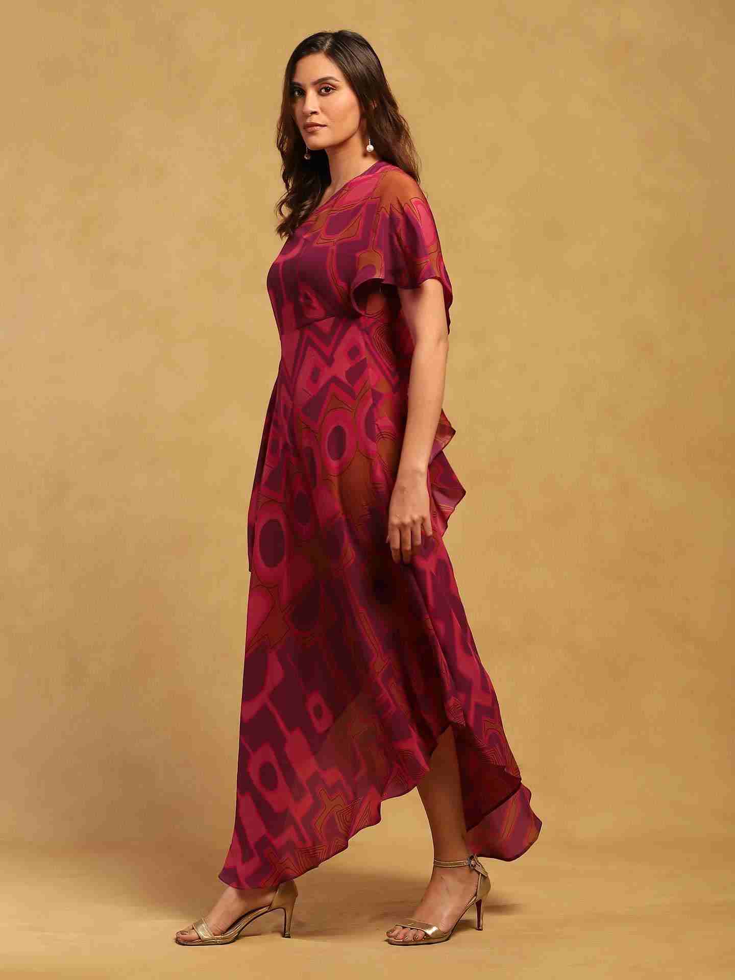 Pink Meraki Long Dress