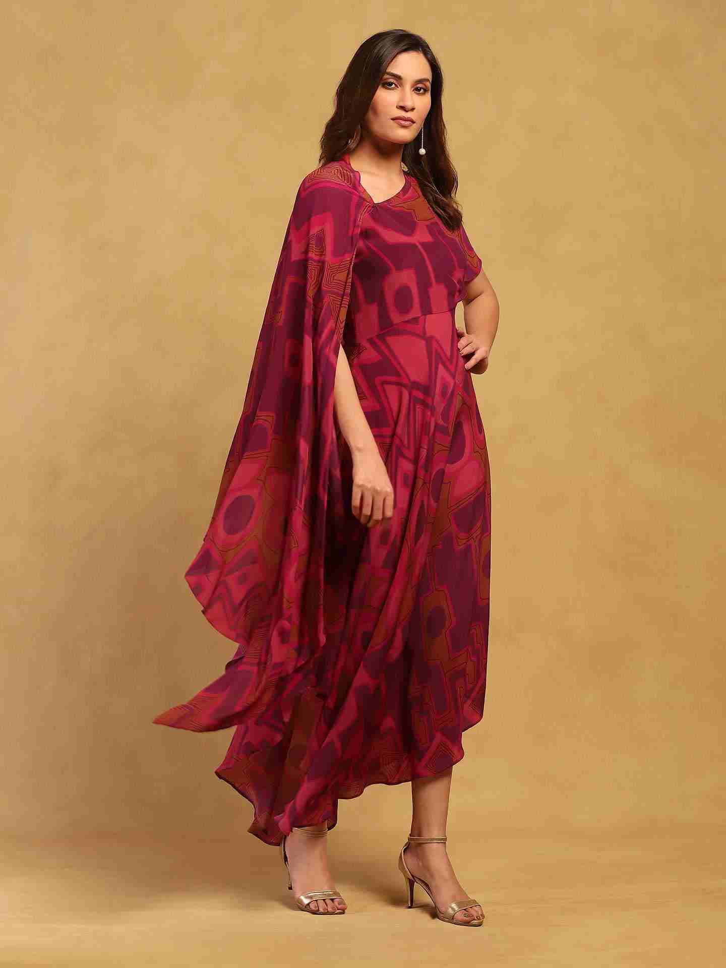 Pink Meraki Long Dress