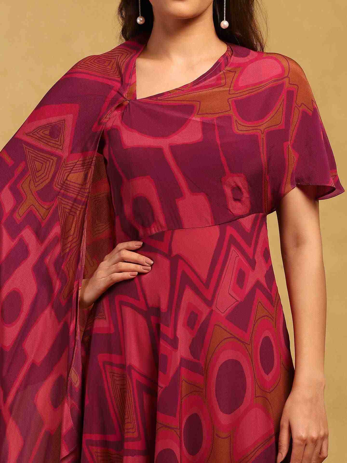 Pink Meraki Long Dress