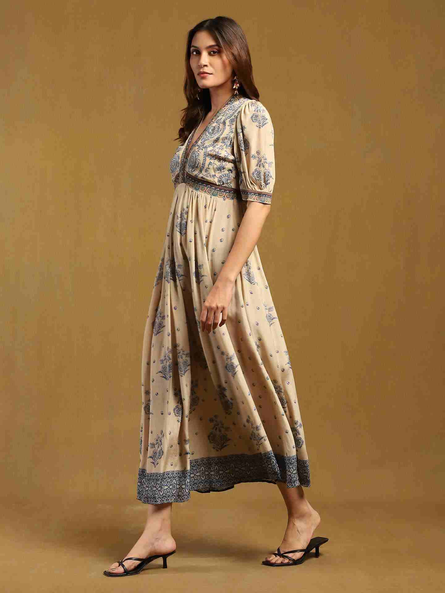 Beige Sulawasi Maxi Dress