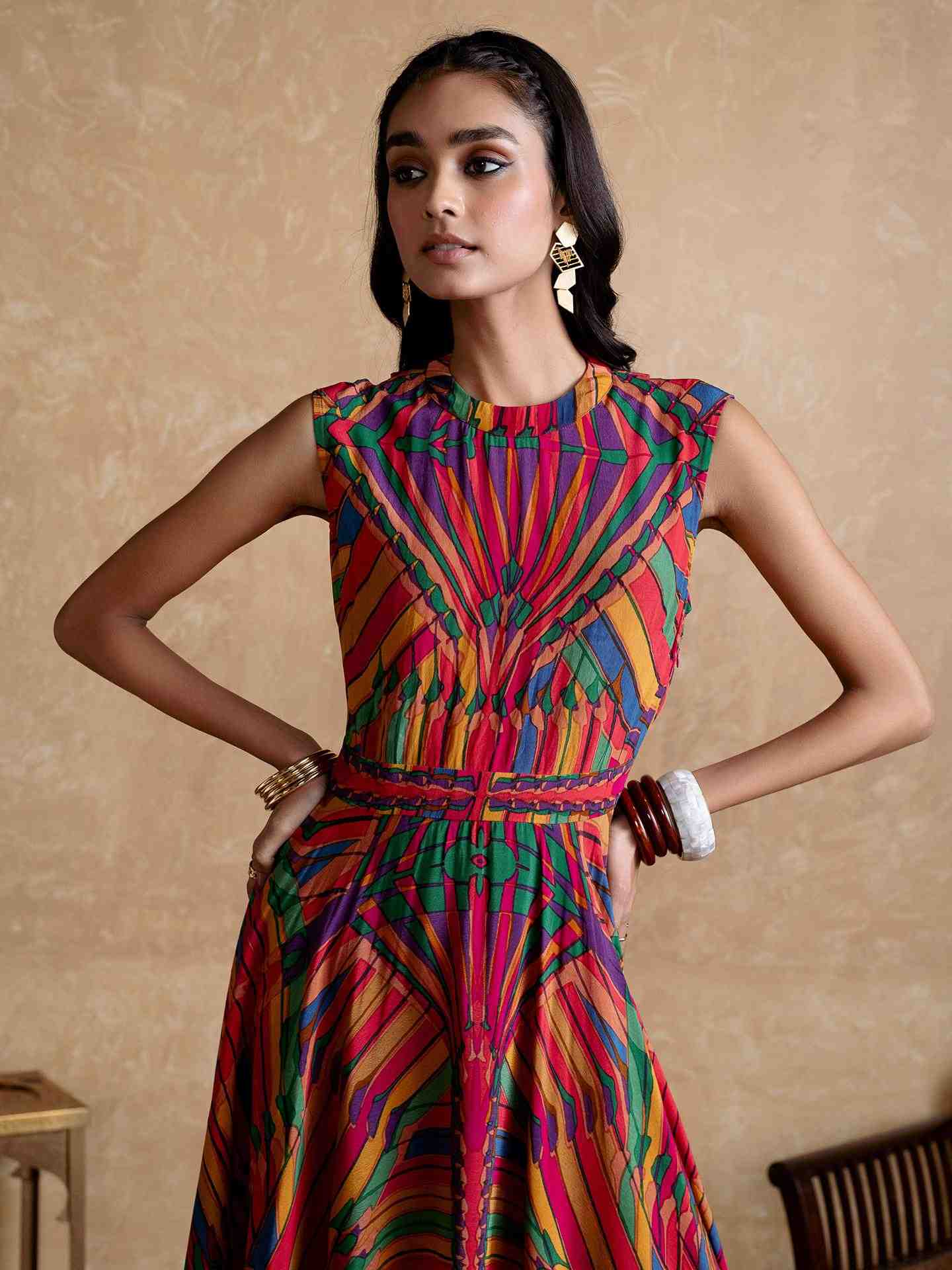 Multi Color Kaleido Long Dress