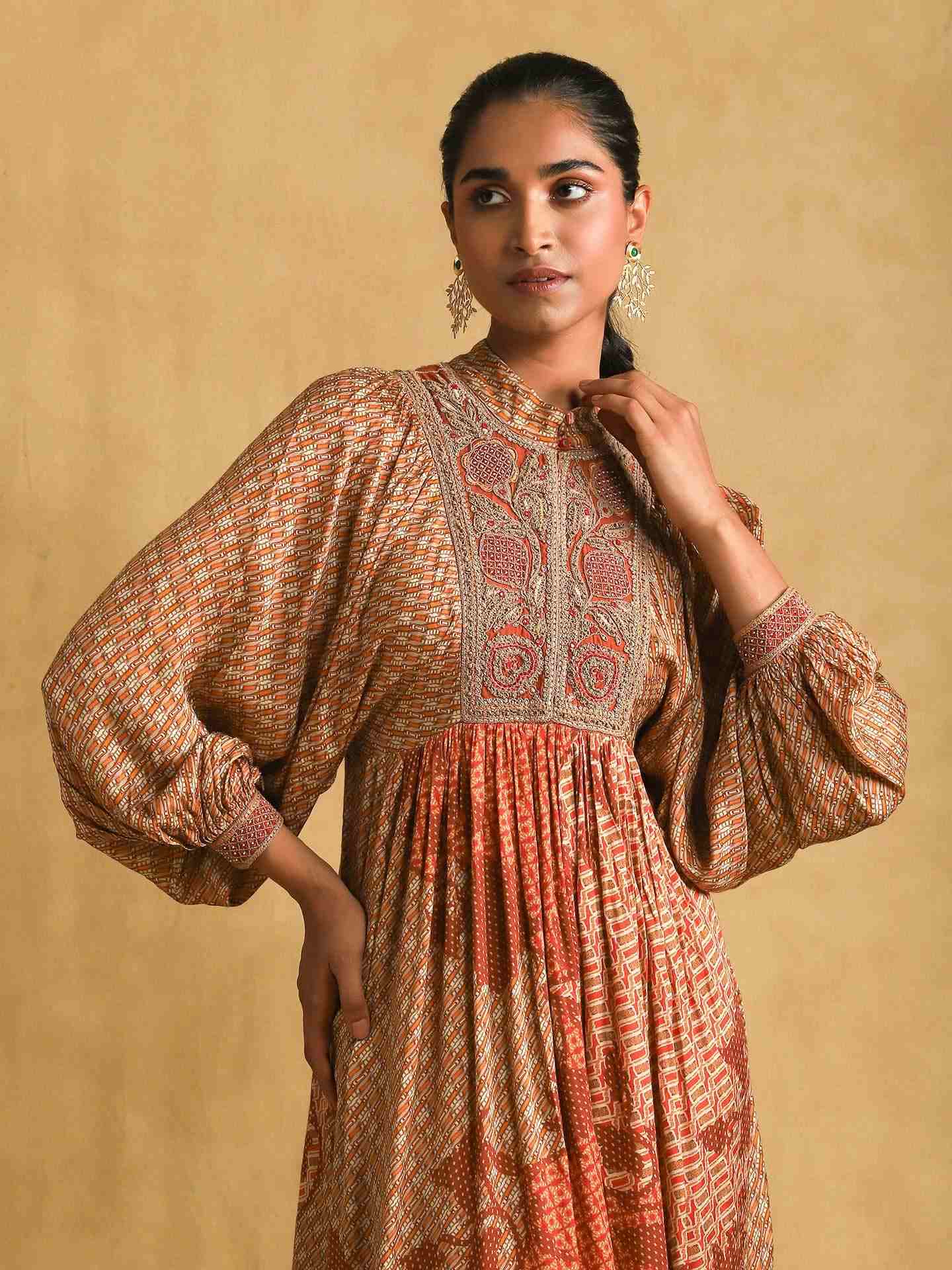 Rust Ava Kaftan Dress