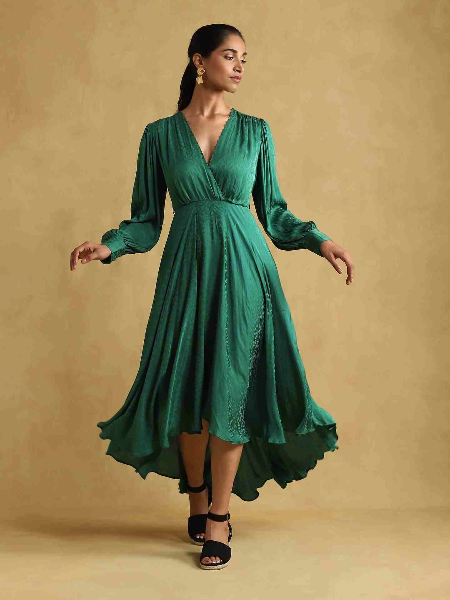Green Solids Dress