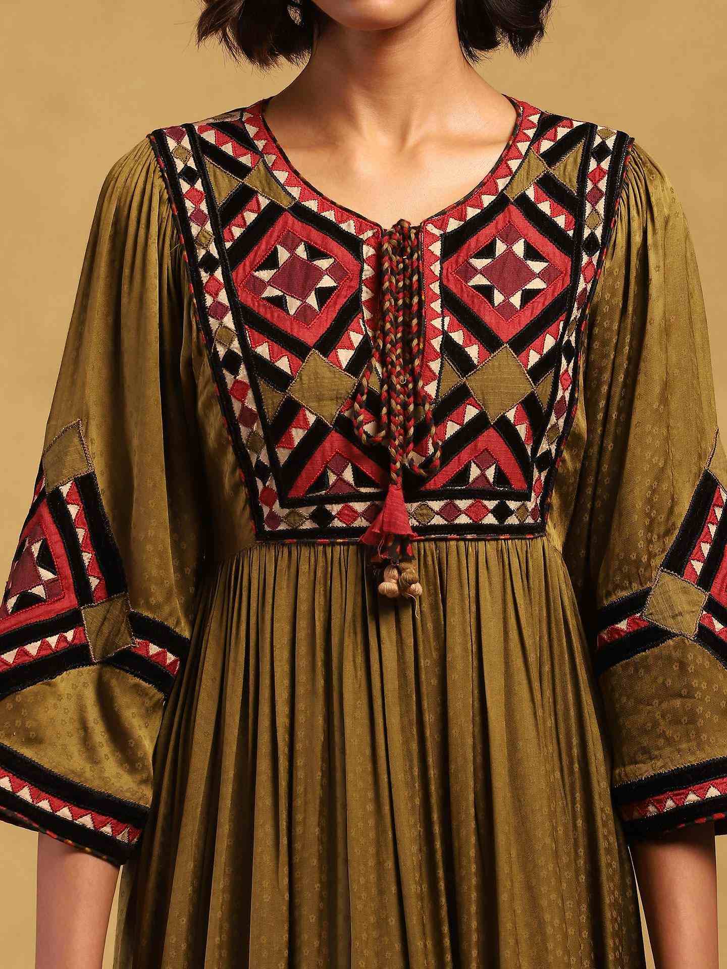 Green Millary Long Dress