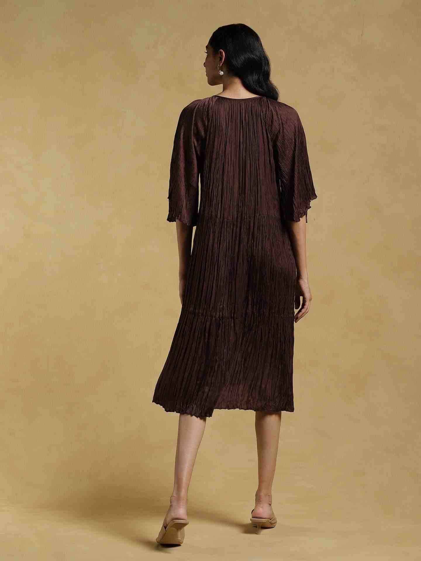 Coffee Ethereal Satin Dress