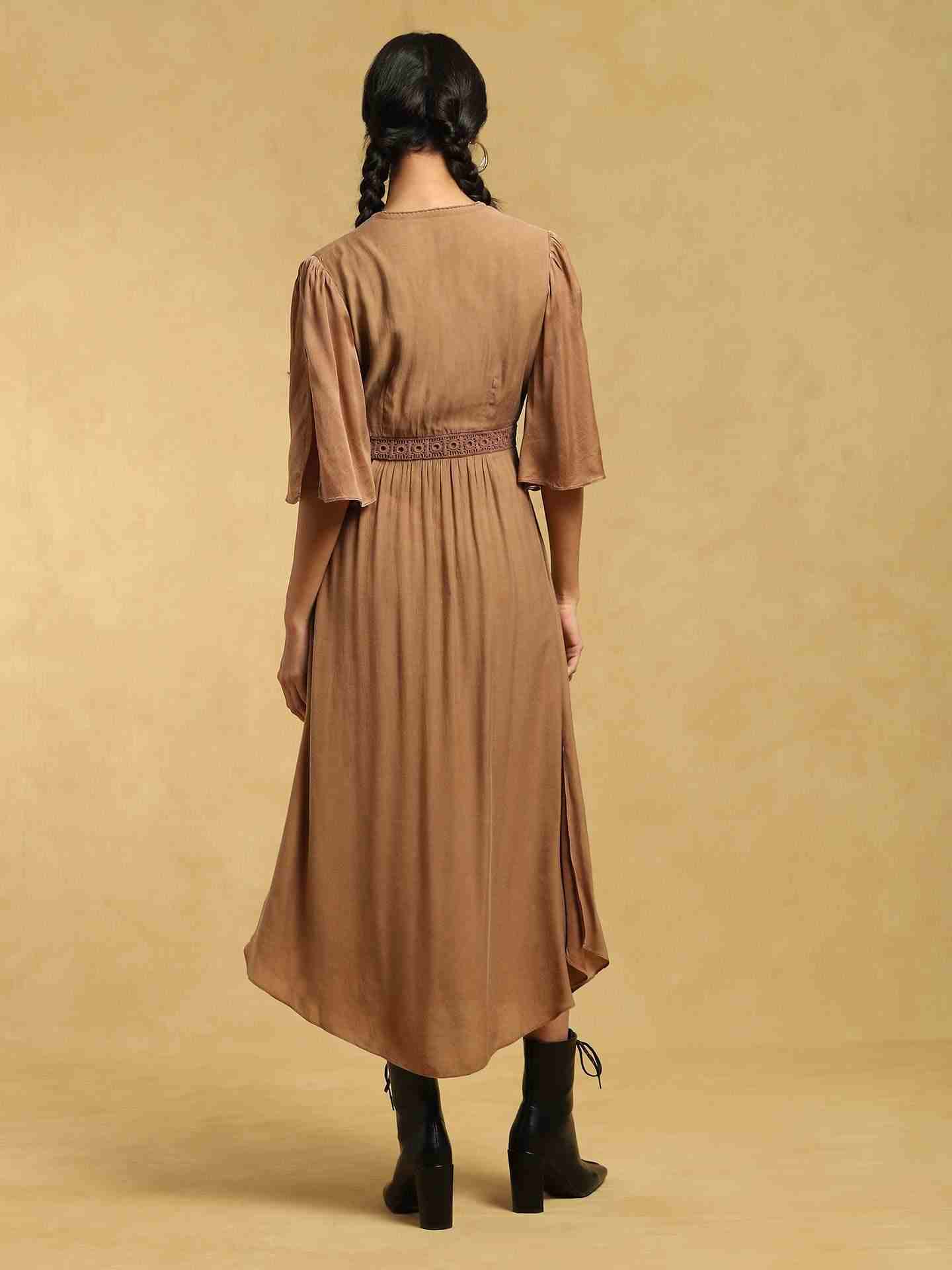 Brown Masai Mara Satin Dress