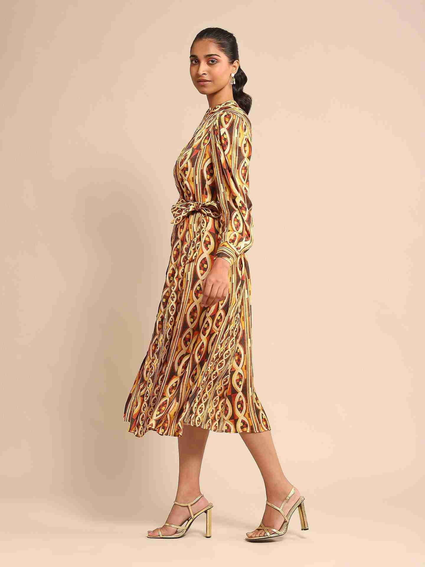 Rust Rubix Midi Dress