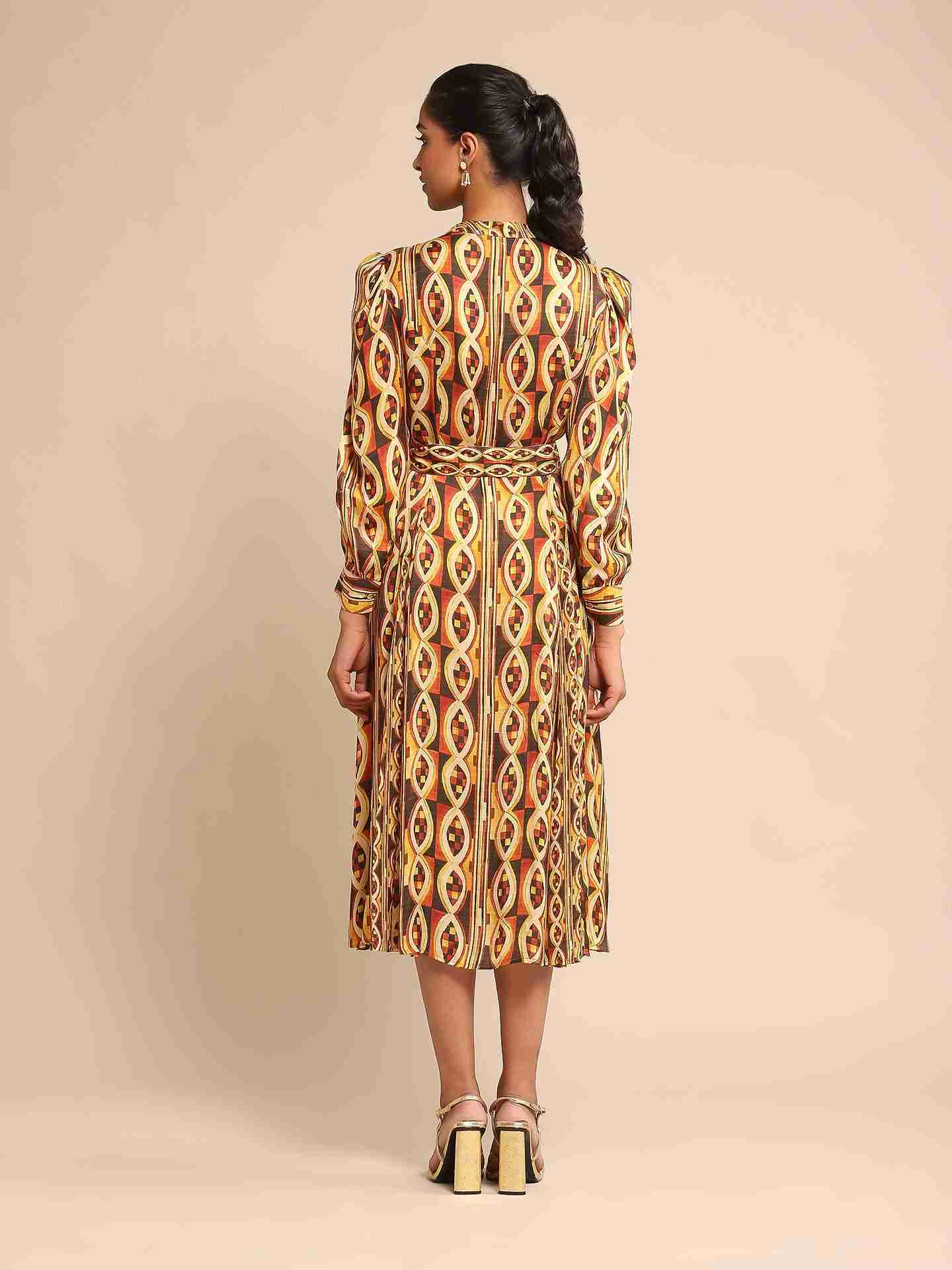 Rust Rubix Midi Dress
