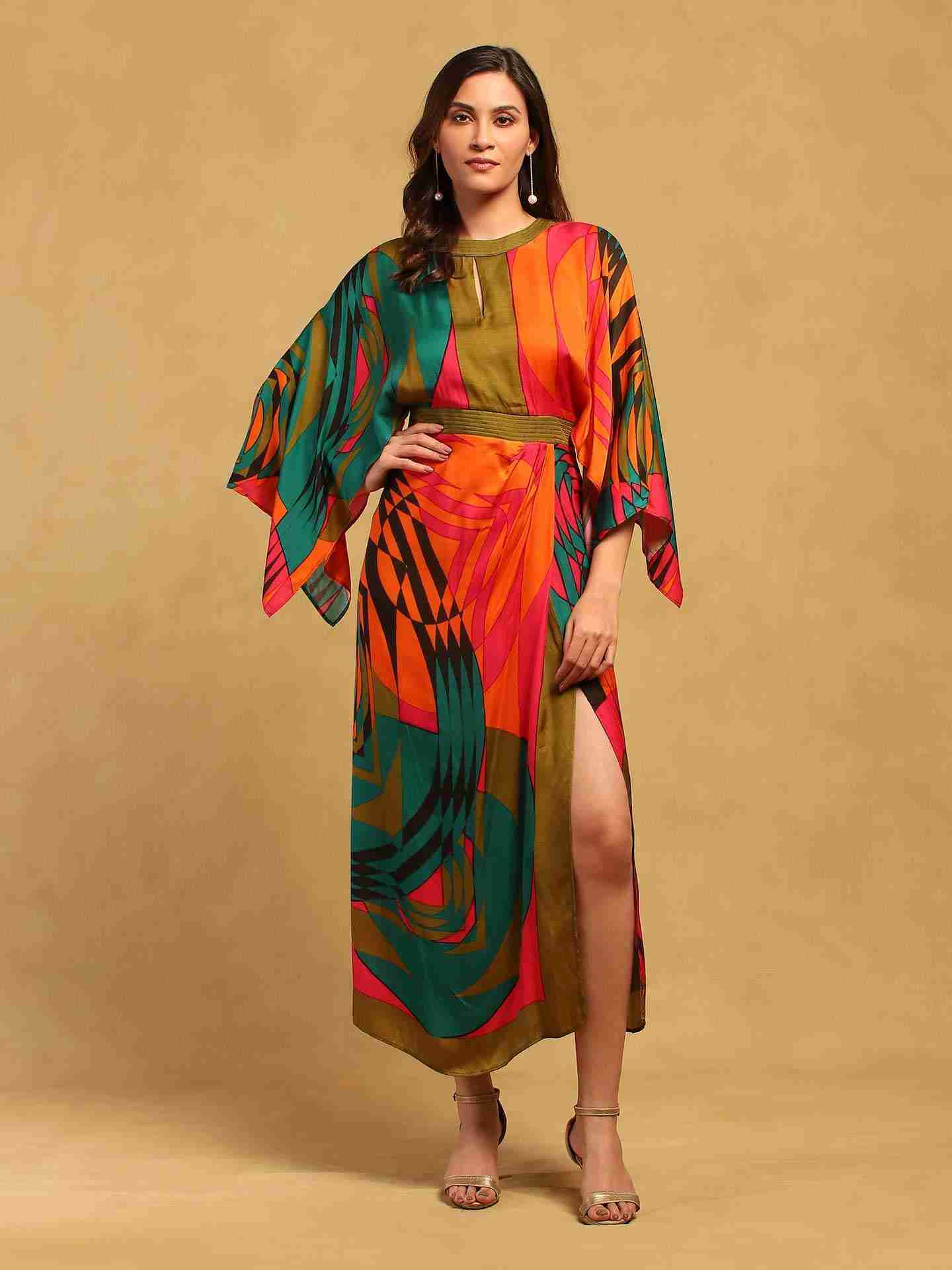 Multi Color Minati Kaftan Dress