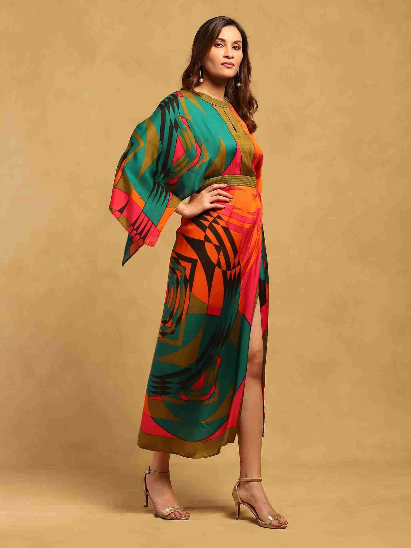 Multi Color Minati Kaftan Dress