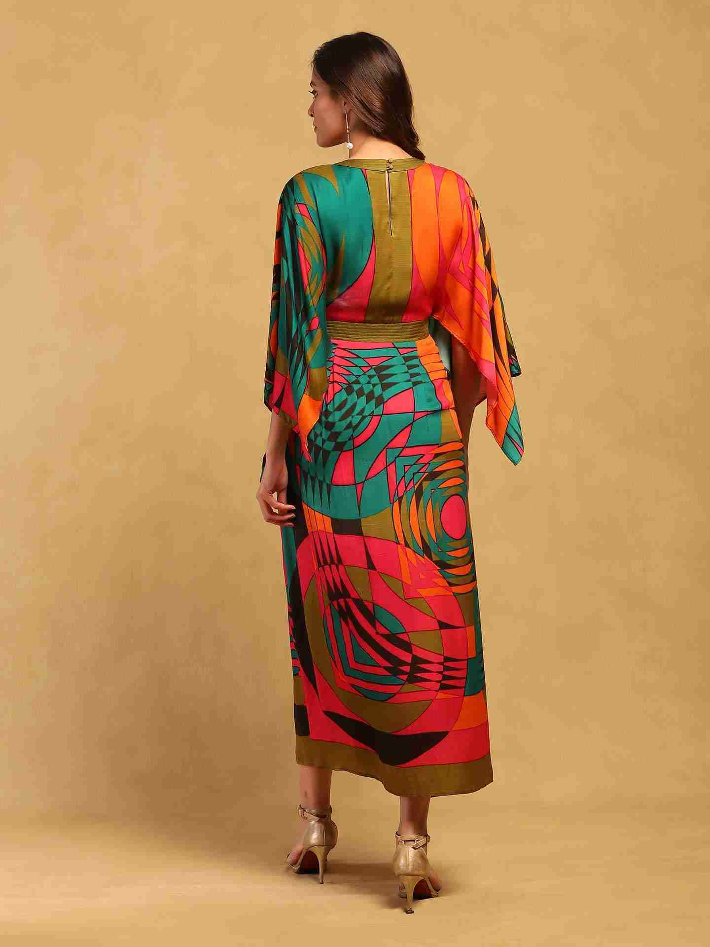 Multi Color Minati Kaftan Dress