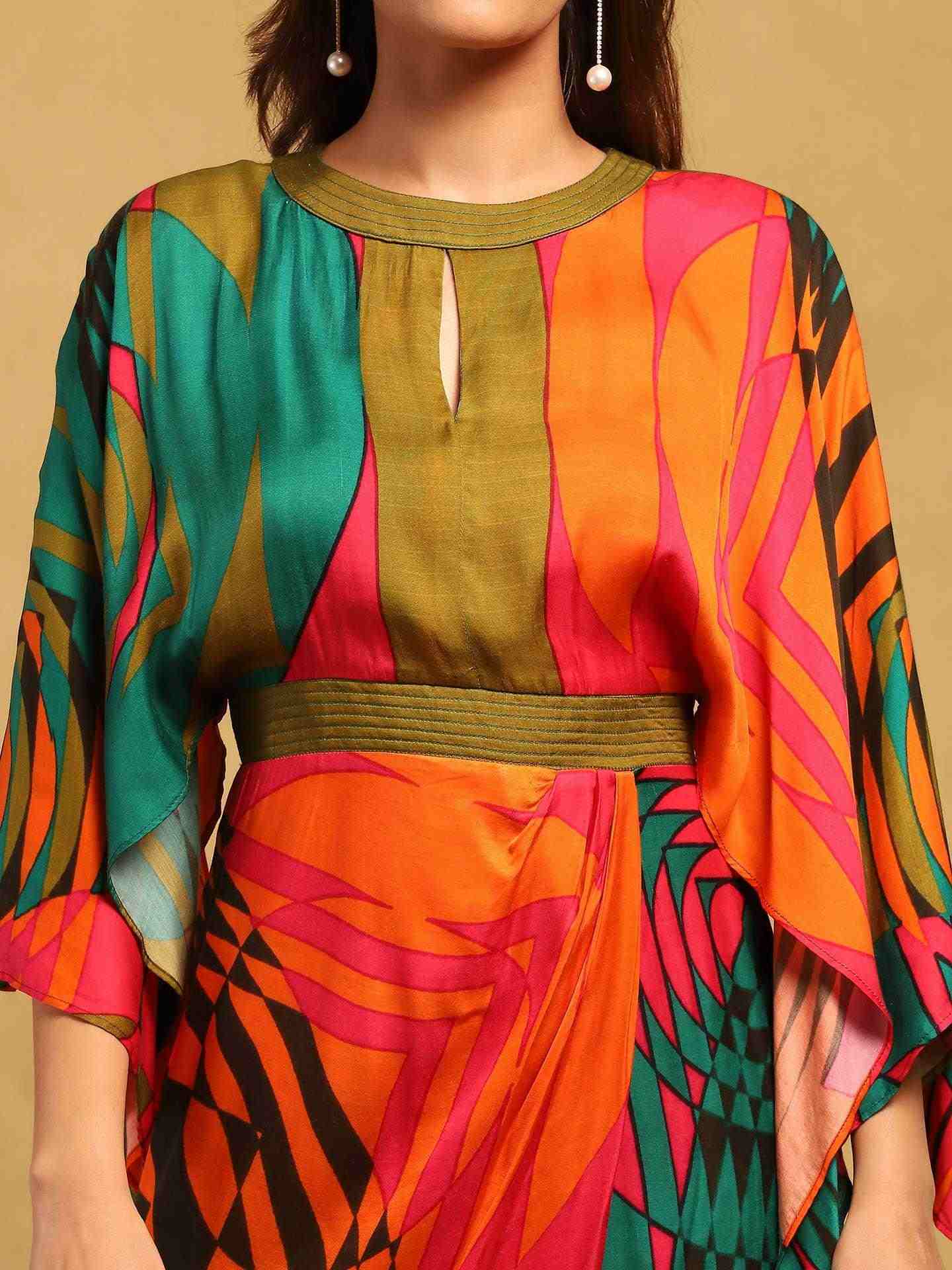 Multi Color Minati Kaftan Dress