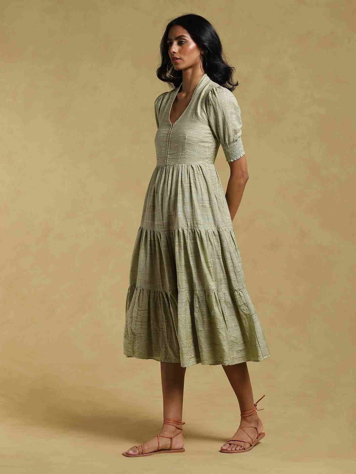 Green Ethereal Cotton Dress