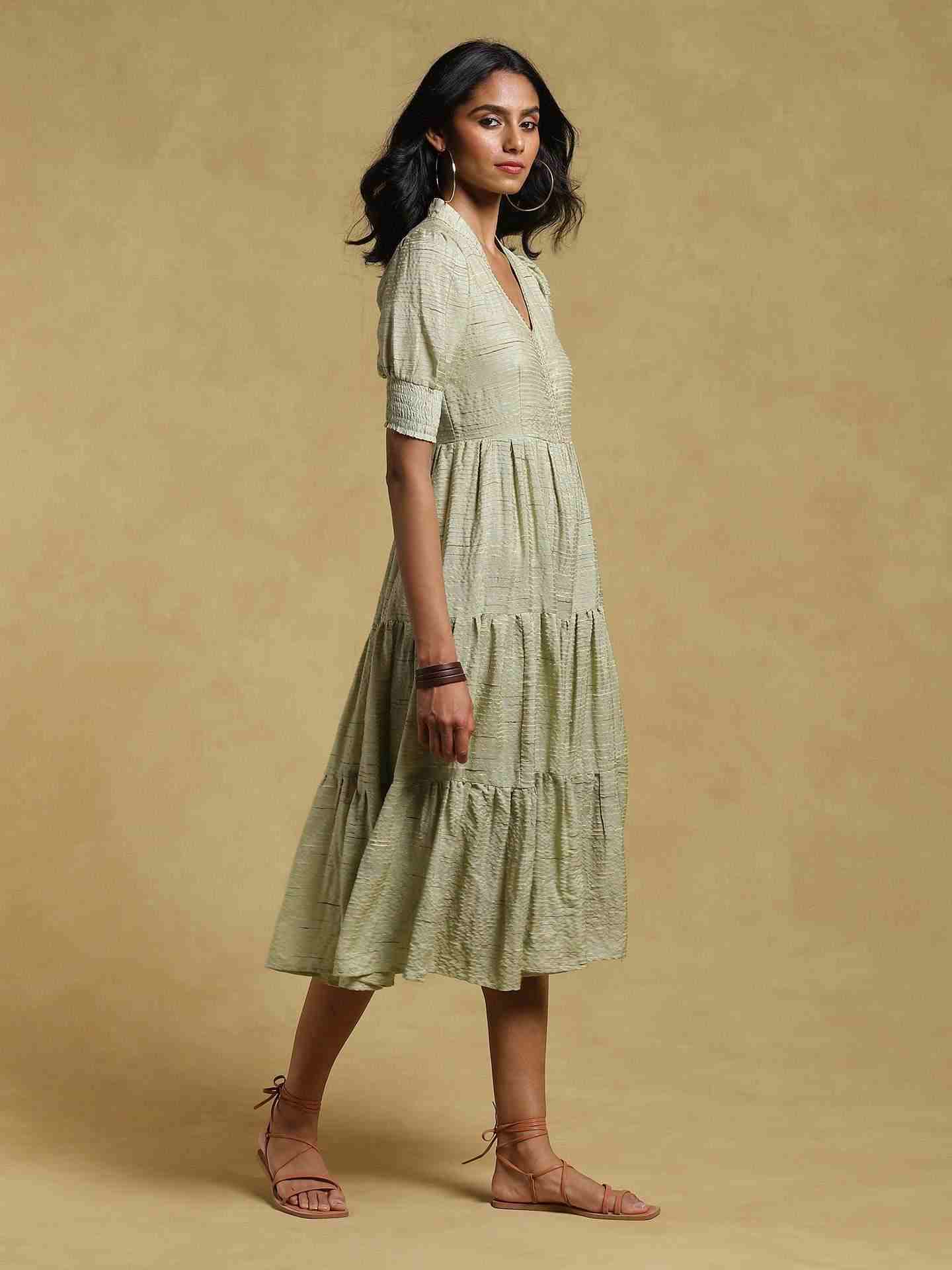 Green Ethereal Cotton Dress