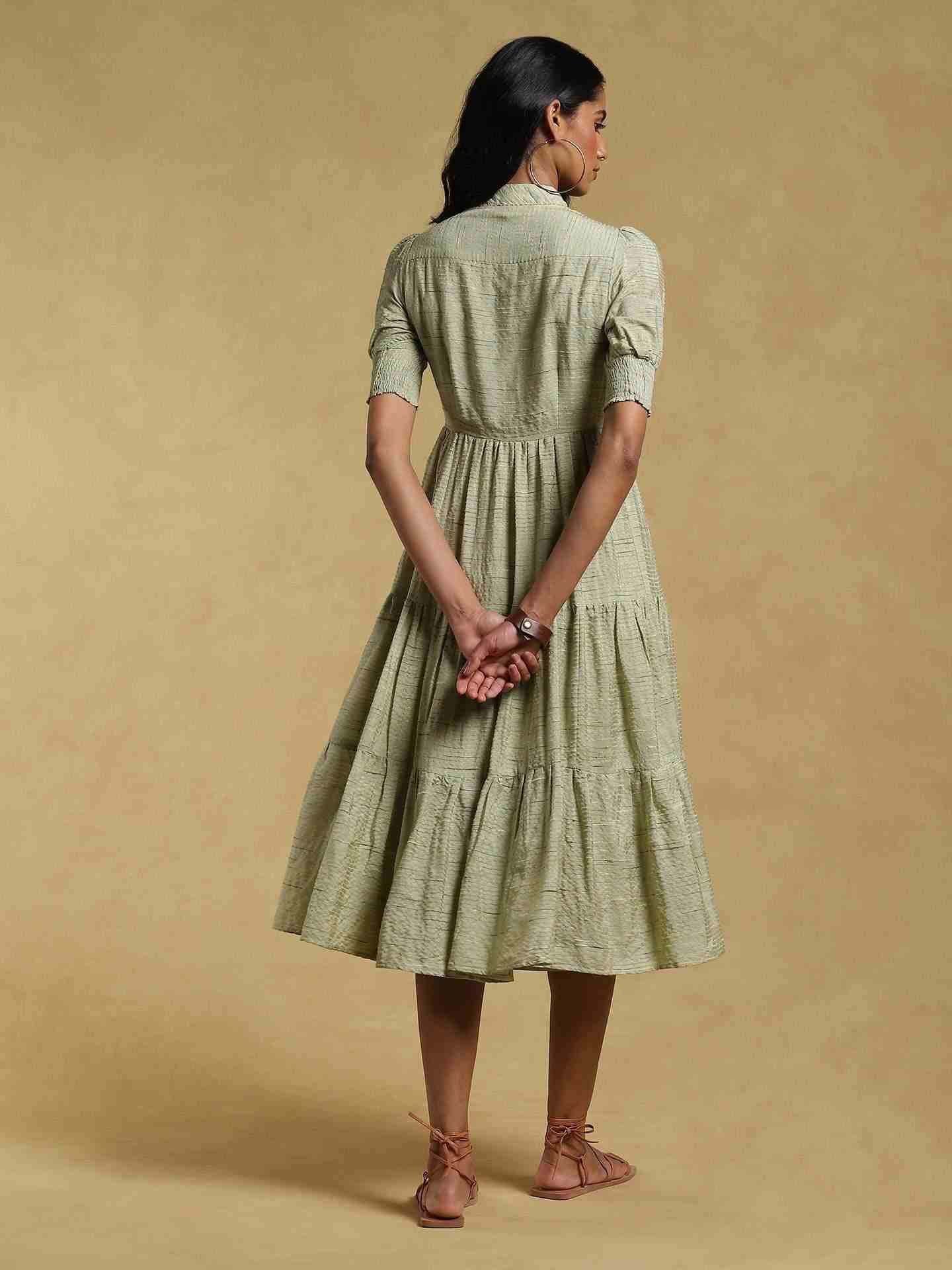 Green Ethereal Cotton Dress