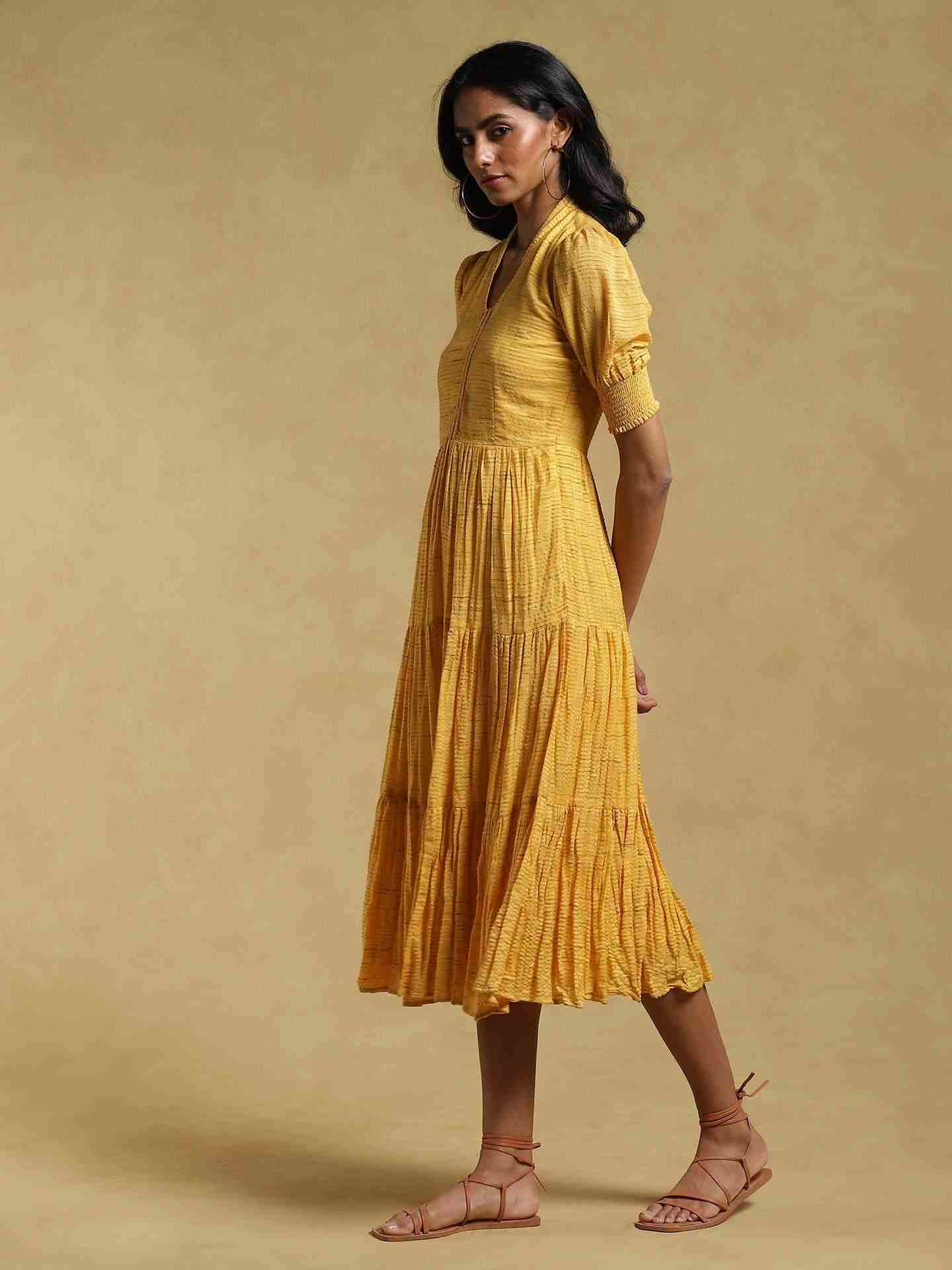 Yellow Ethereal Cotton Dress