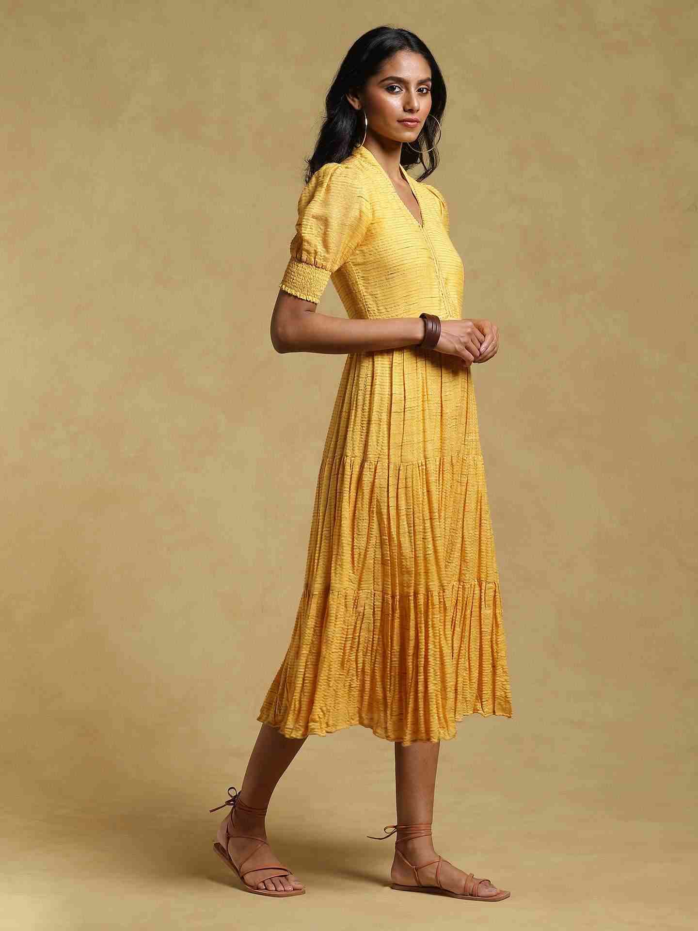 Yellow Ethereal Cotton Dress