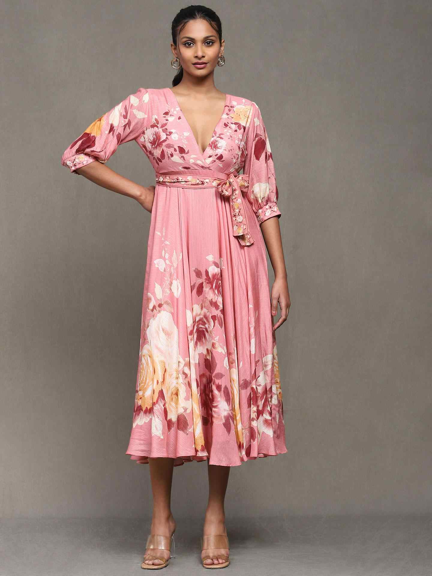 Rose Pink Pernia Wrap Dress