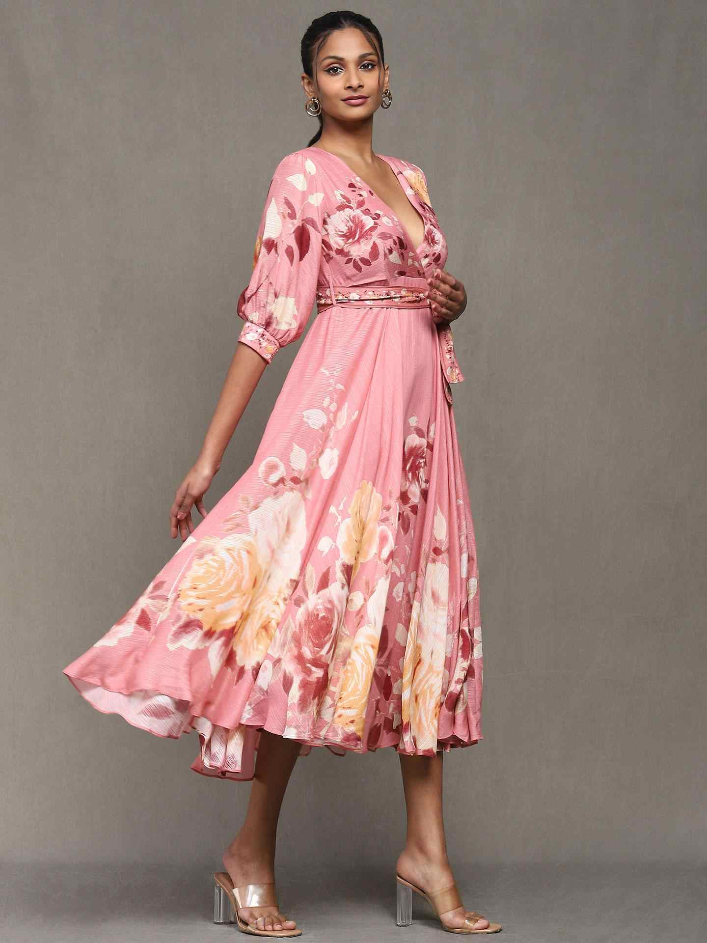 Rose Pink Pernia Wrap Dress
