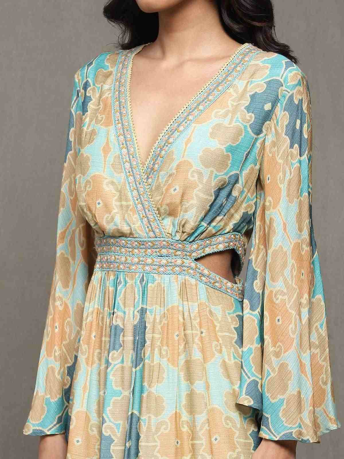 Aqua Blue Fresco Long Dress