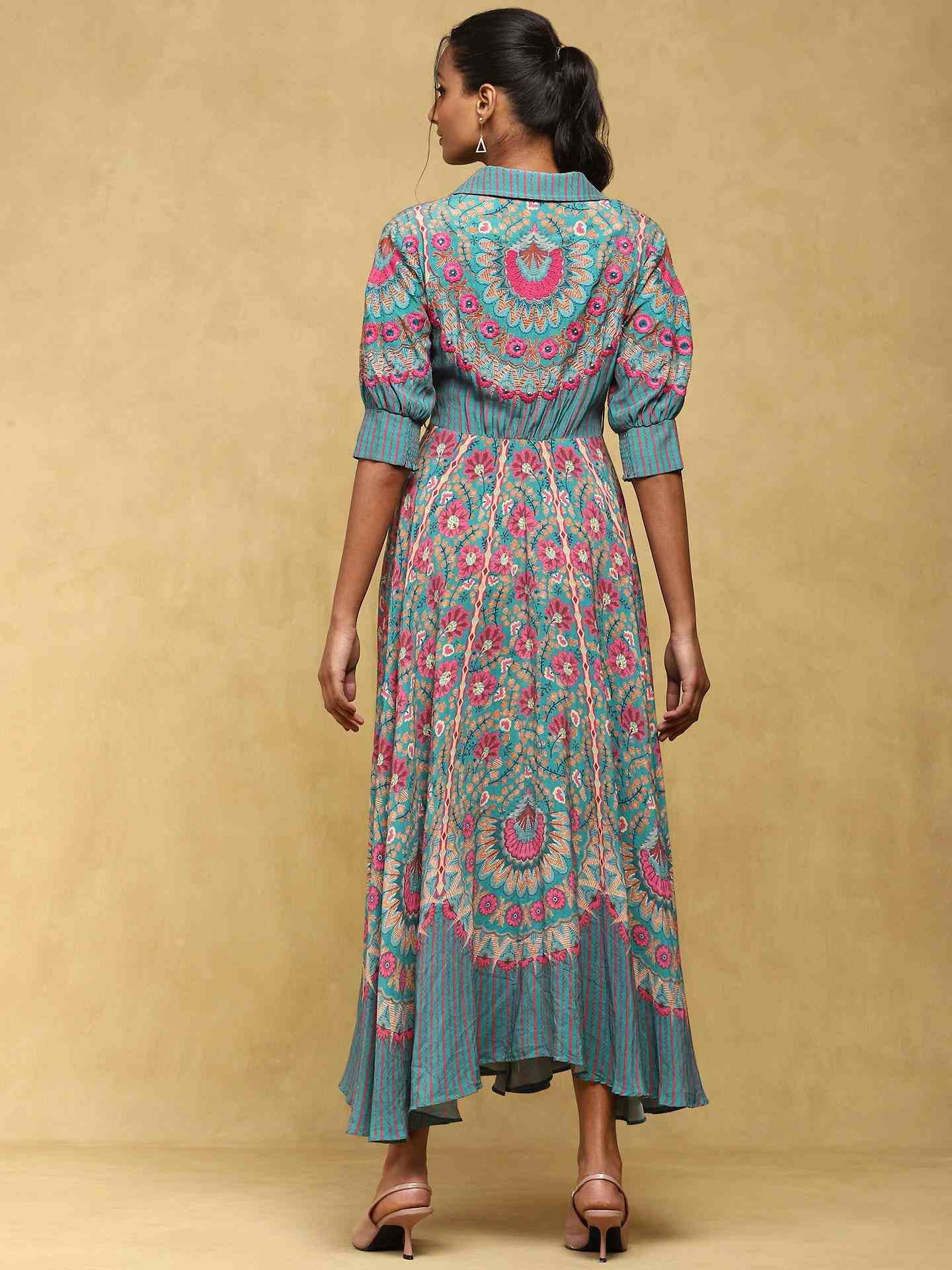 Teal Provence A-Line Dress