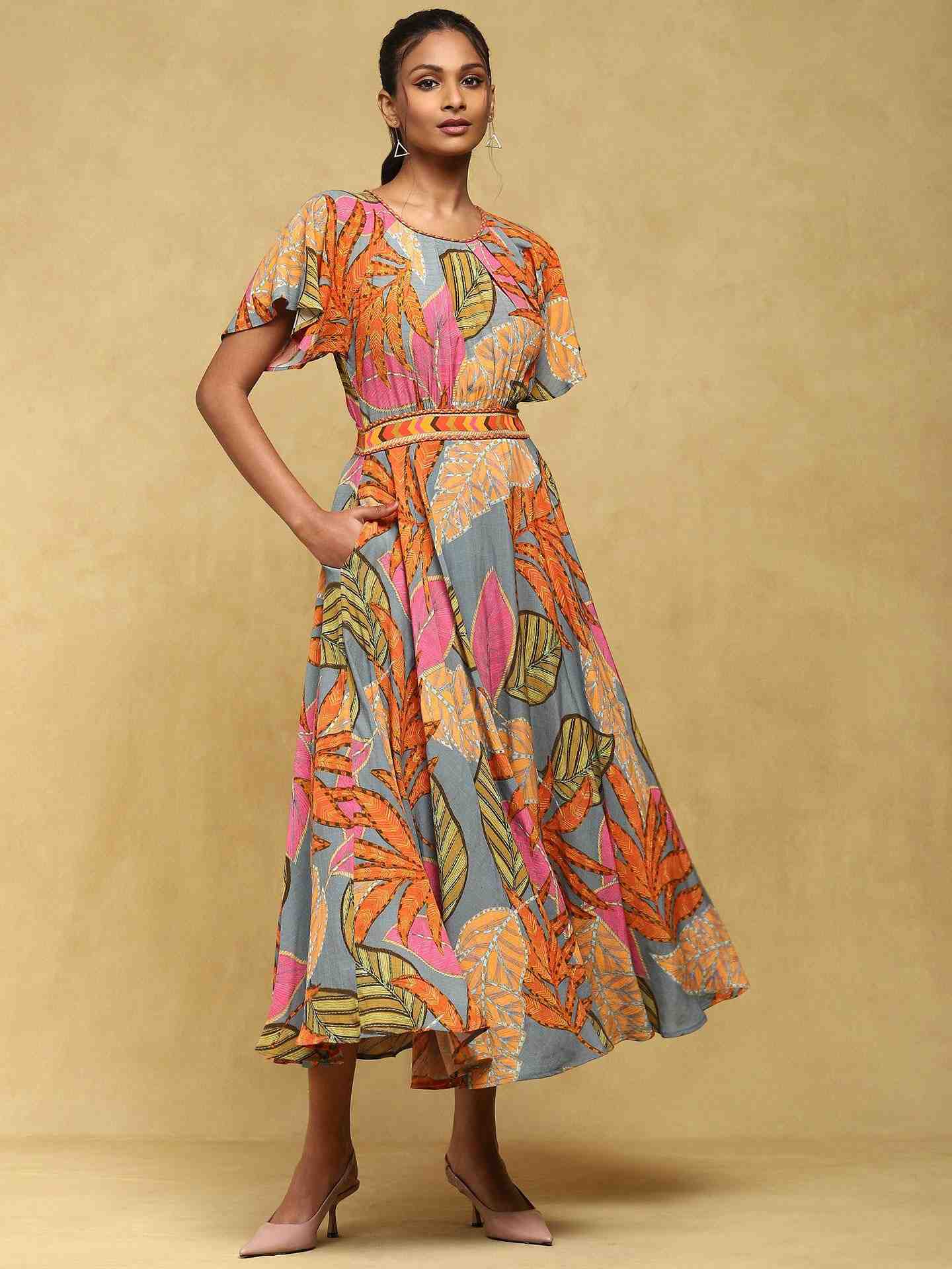 Teal Vanayu Crepe Dress