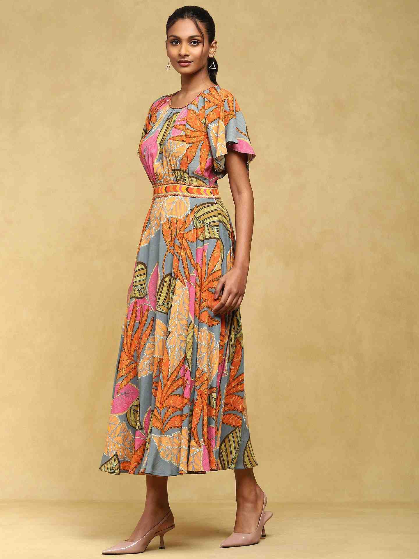 Teal Vanayu Crepe Dress